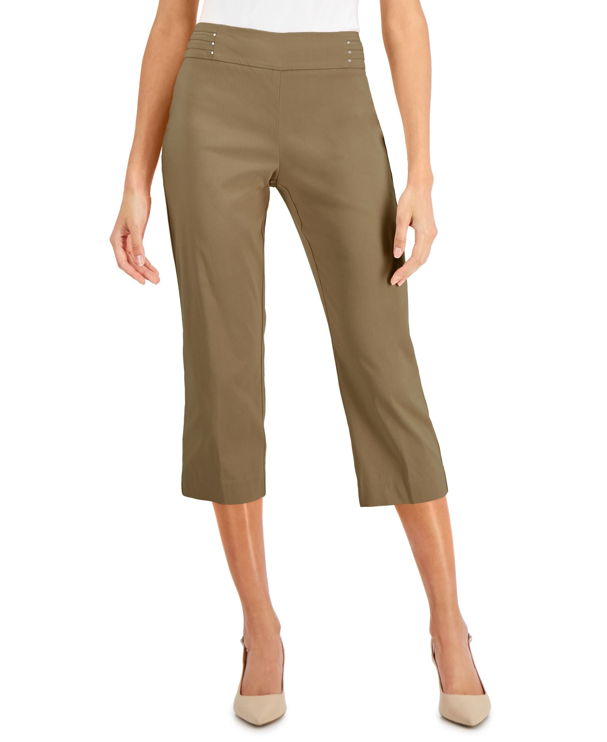 JM Collection Embellished Comfort-Waist Capri-Length Signature Pants
