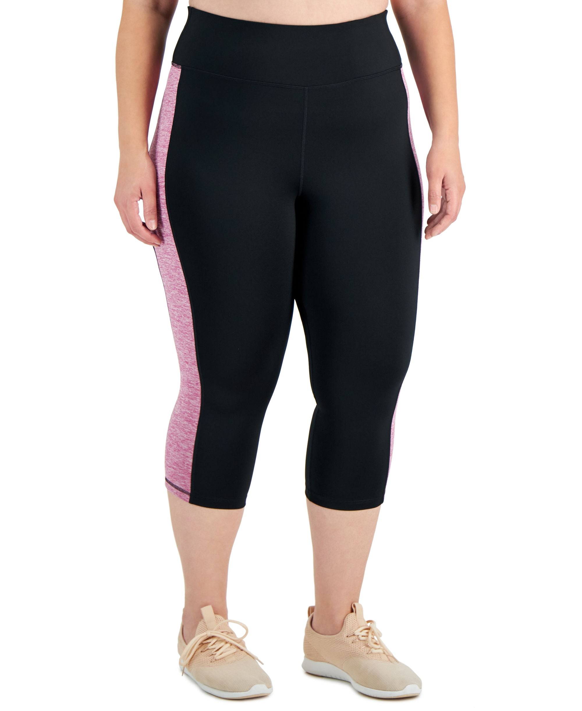 ID Ideology Plus Size Colorblocked Capri-Length Leggings