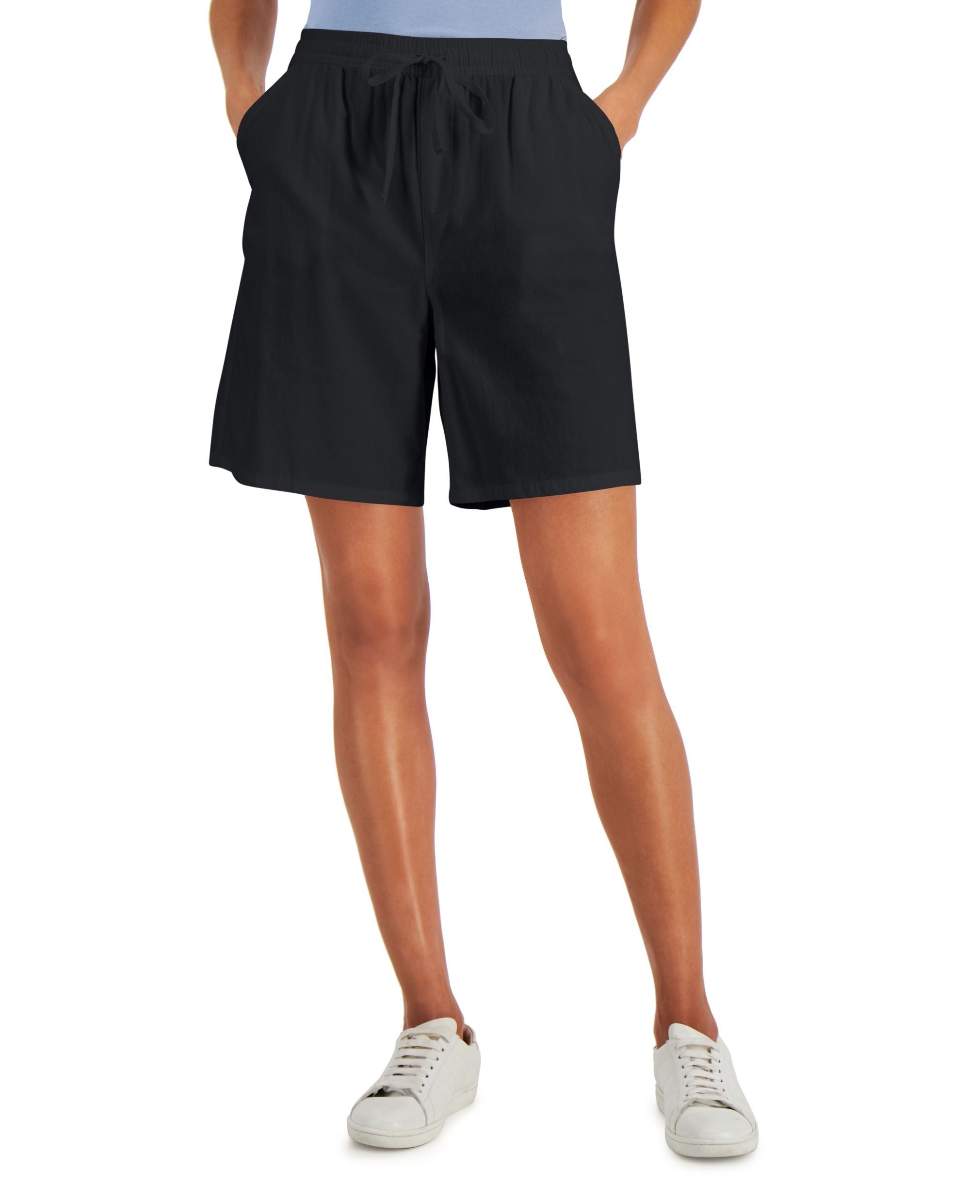 Karen Scott Gemma Cotton Drawstring Bermuda Premium Shorts