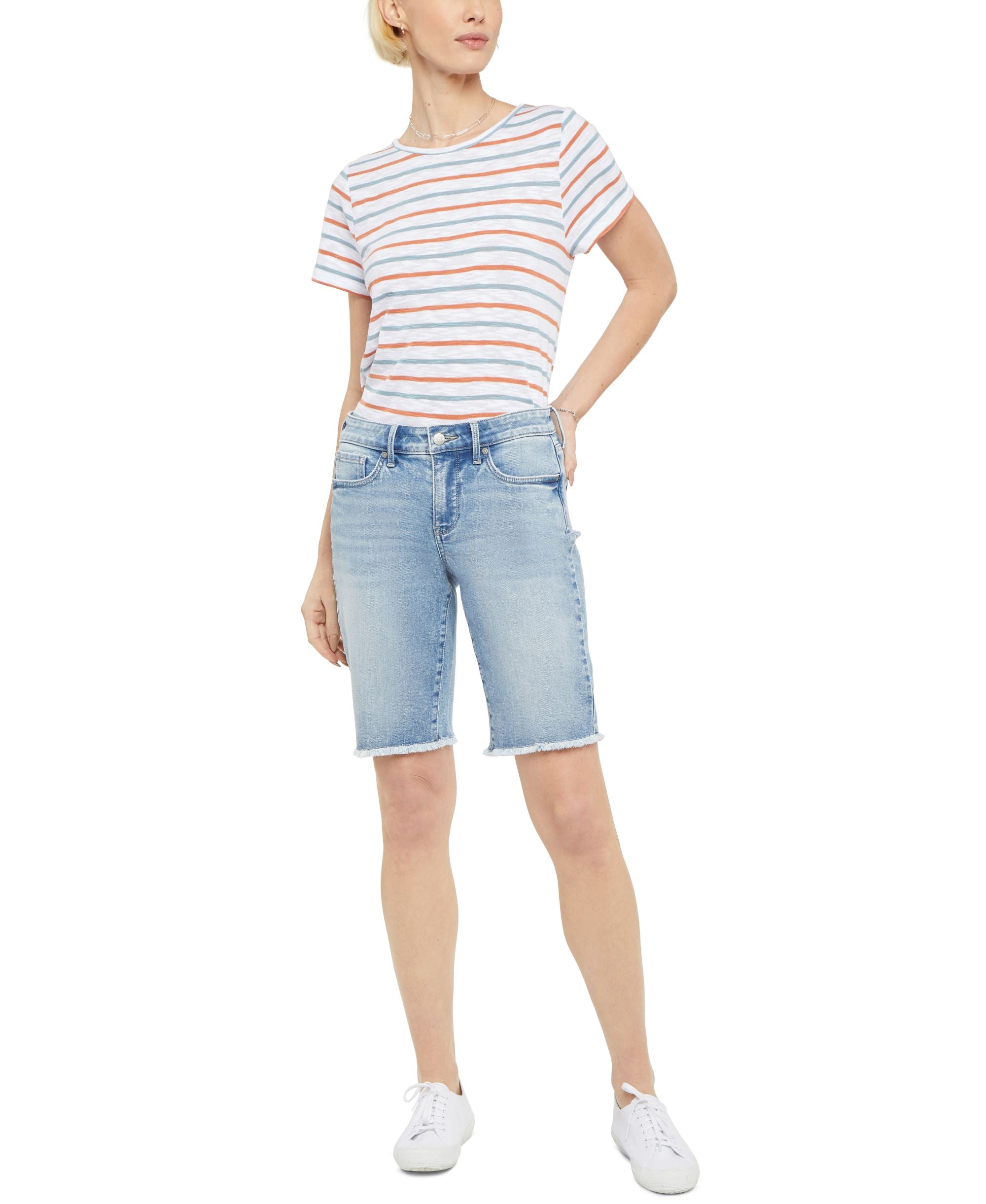 Nydj Frayed Hem Boyfriend Jean Premium Shorts