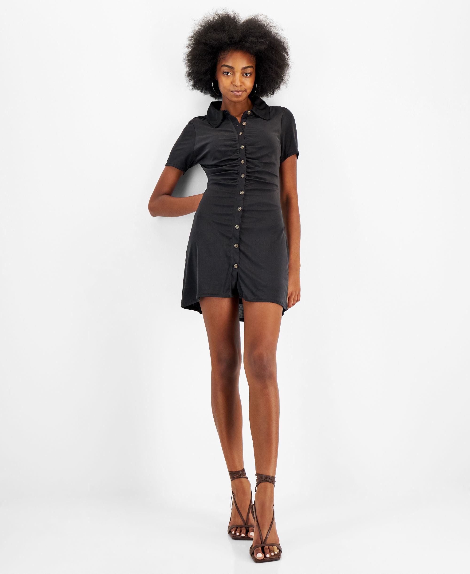 Women's Ruched Polo Dress