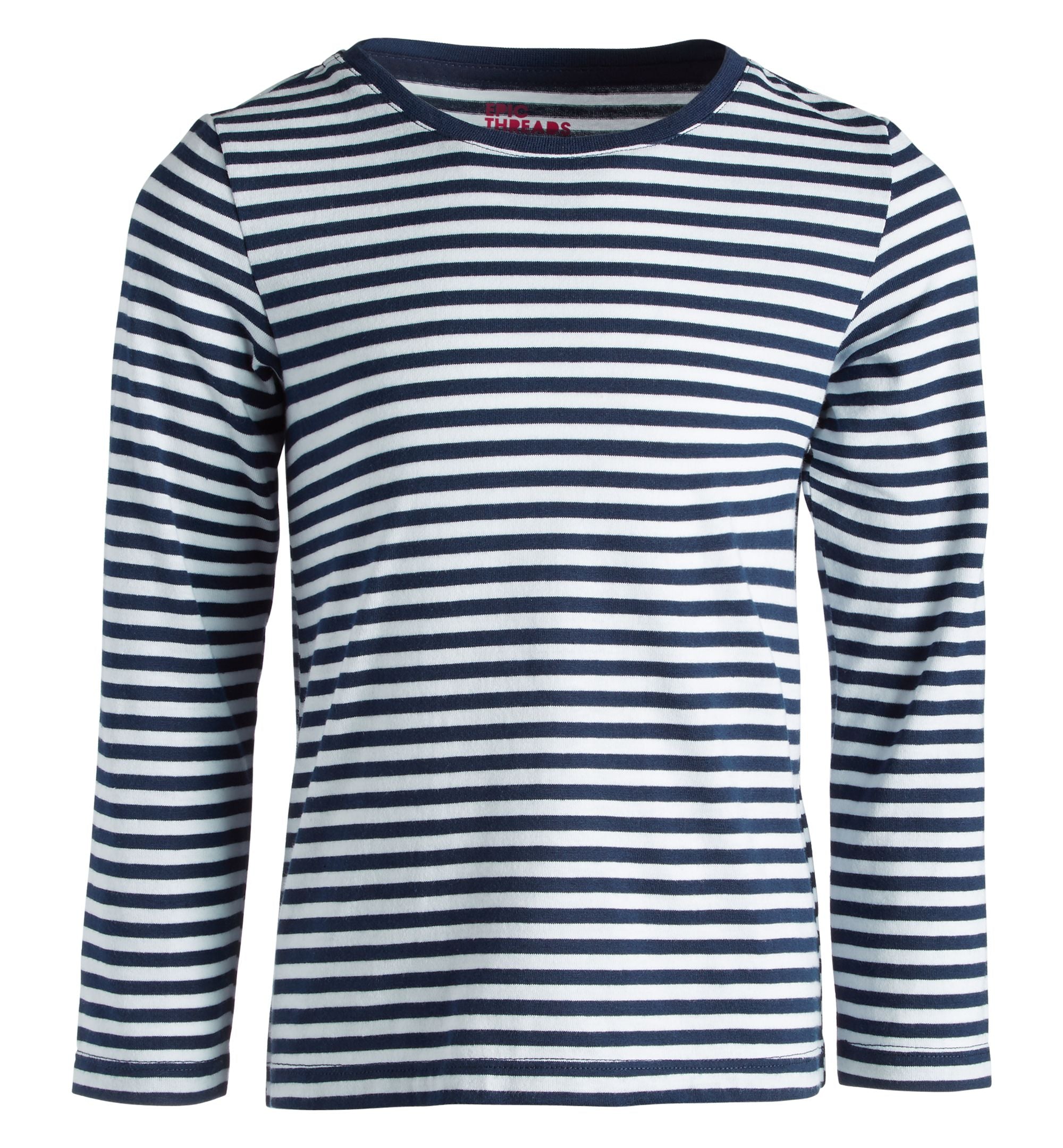 Big Girls Long Sleeved Essential Striped Tee