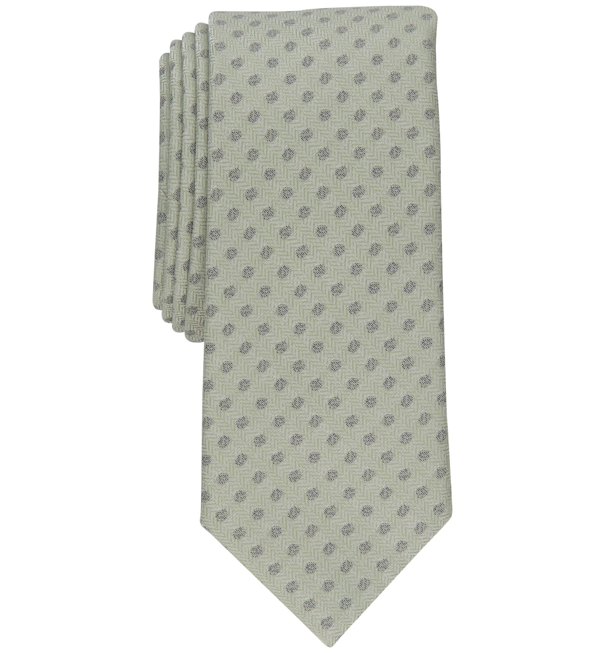 Men's Slim-Cut Herringbone Dot Tie