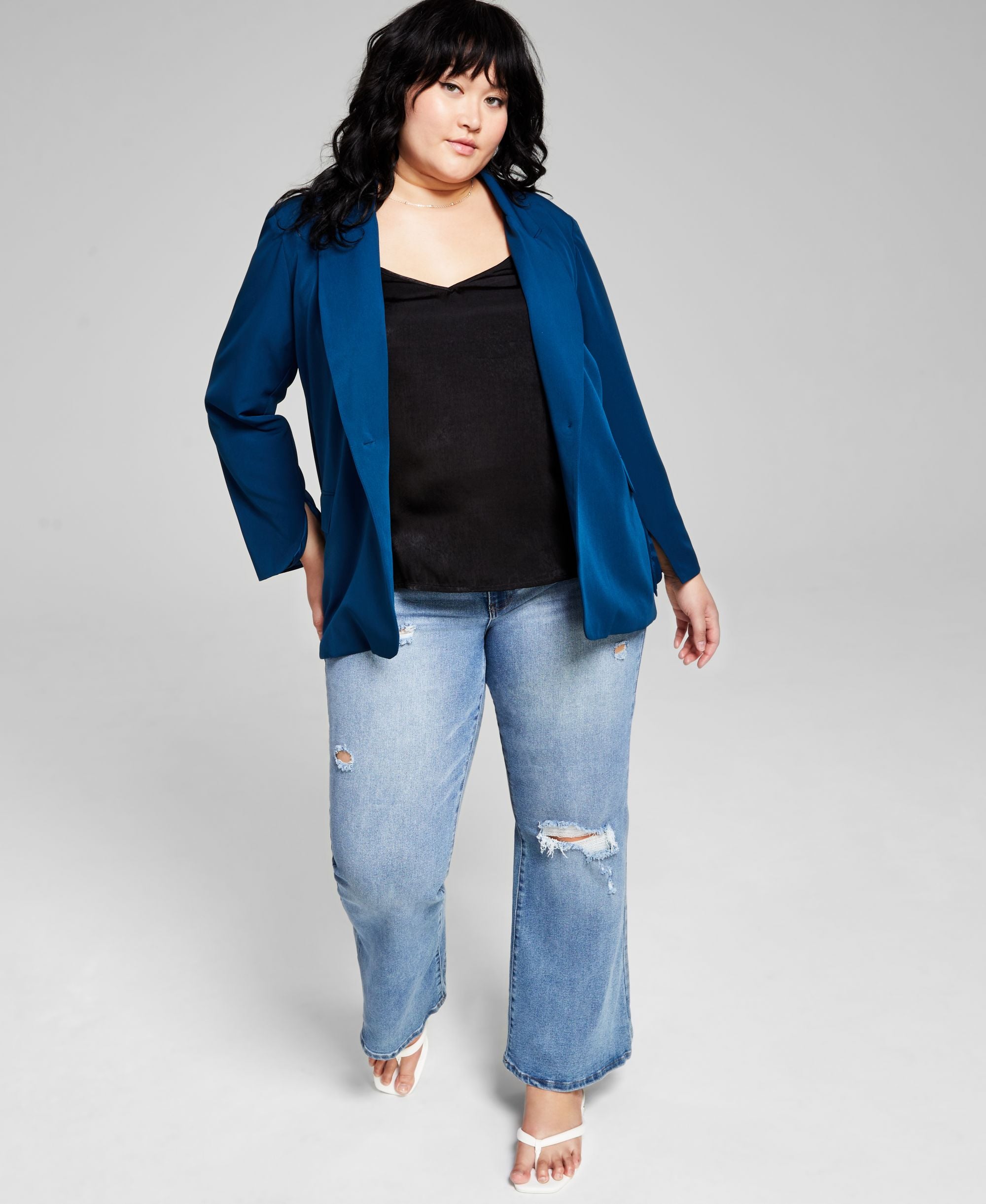 Now This Modern Plus Size Oversized Boyfriend Blazer