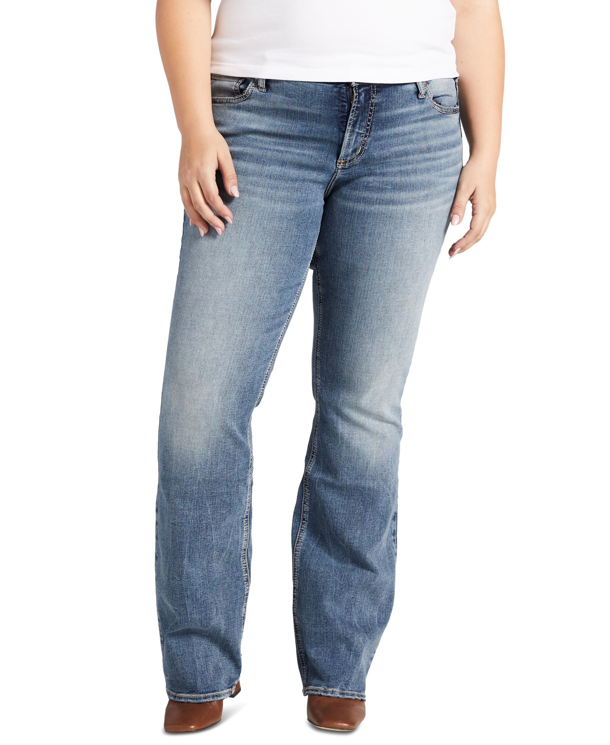 Silver Premium Jeans Co. Plus Size Elyse Slim-Cut Fit Boot-Cut Premium Jeans