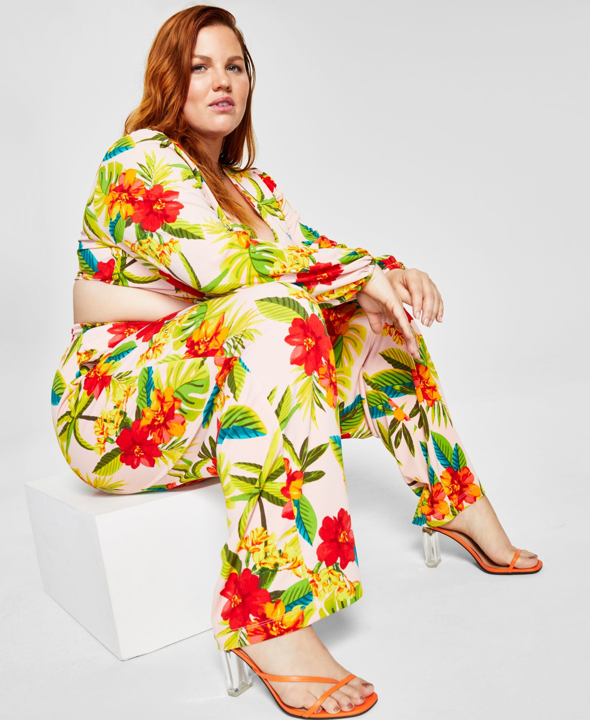 Bar III Modern Plus Size Printed Soft Signature Pants