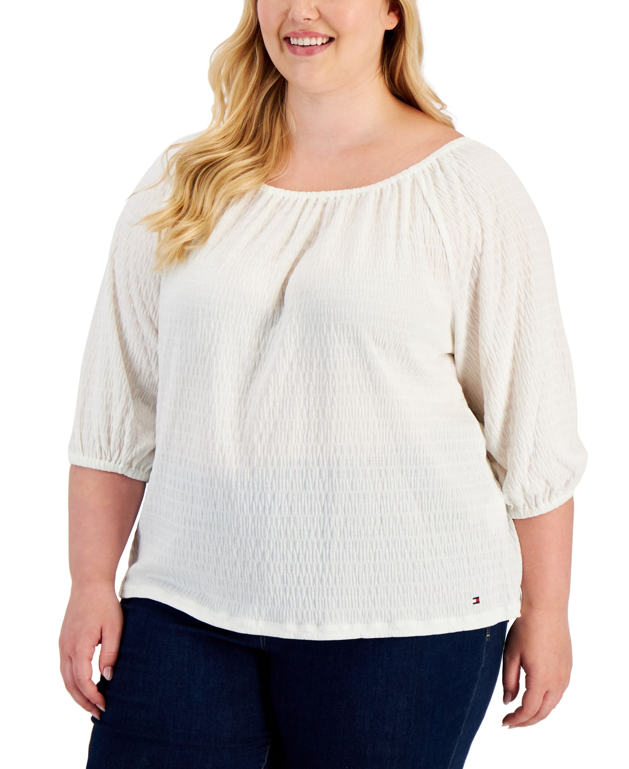 Tommy Hilfiger Plus Size 3/4 Sleeve Premium Top