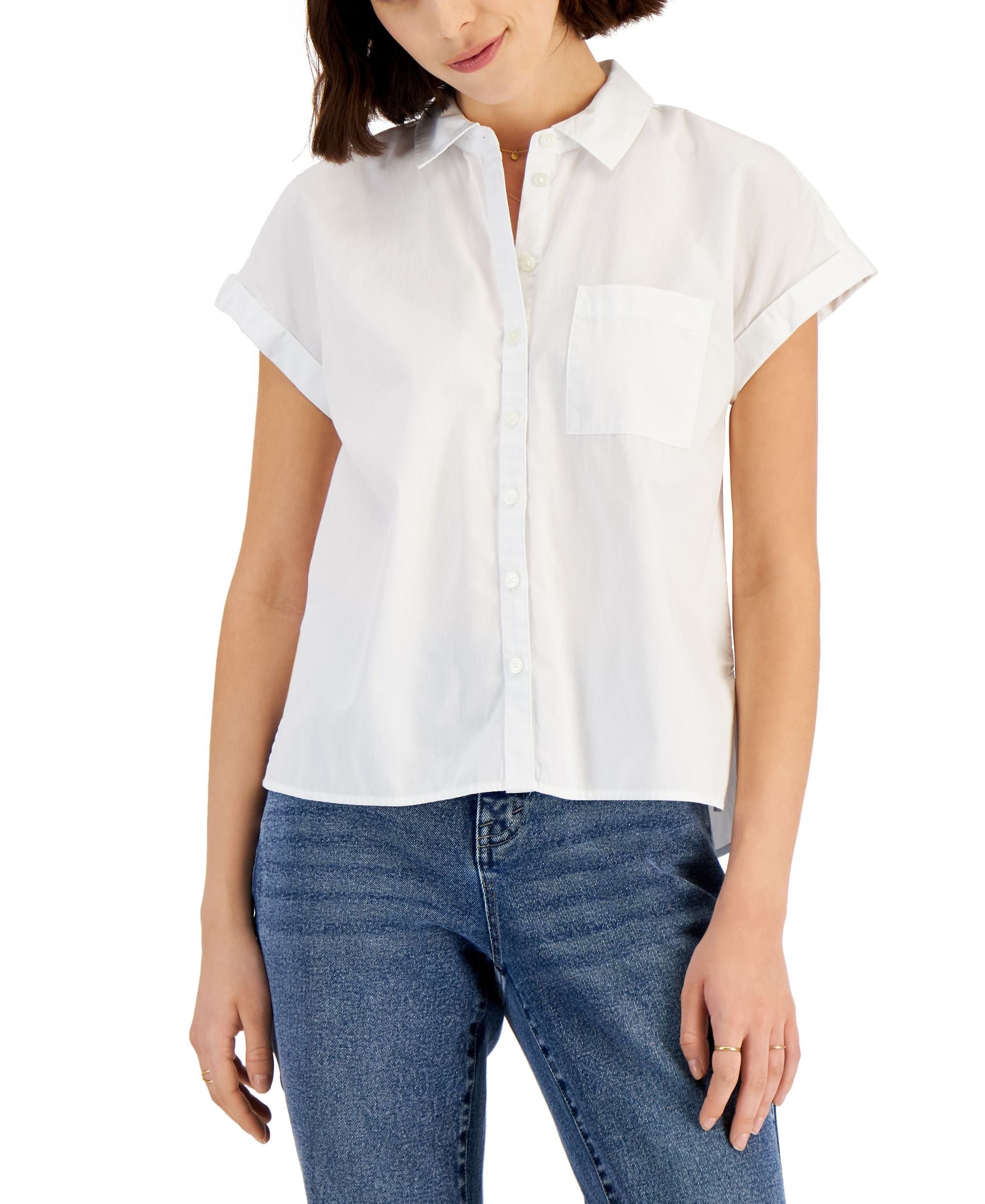 Style & Co Petite Cotton Camp Modern Shirt