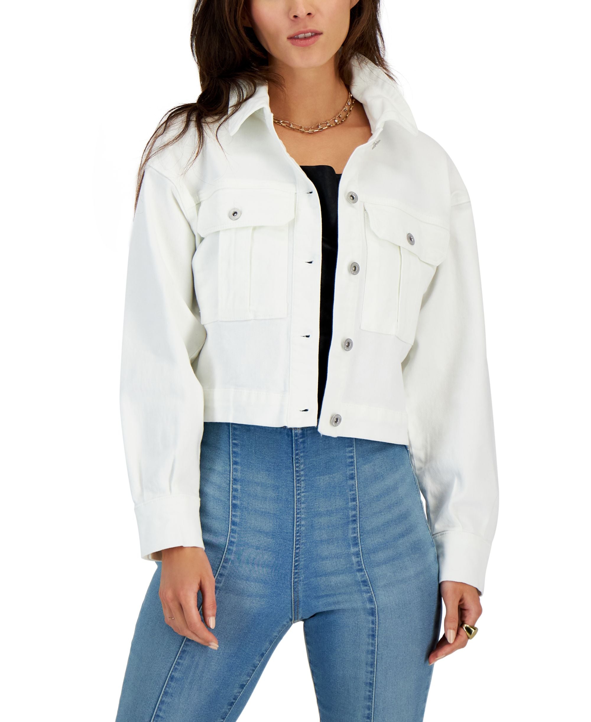 INC International Concepts Womens Cropped Denim Jacket