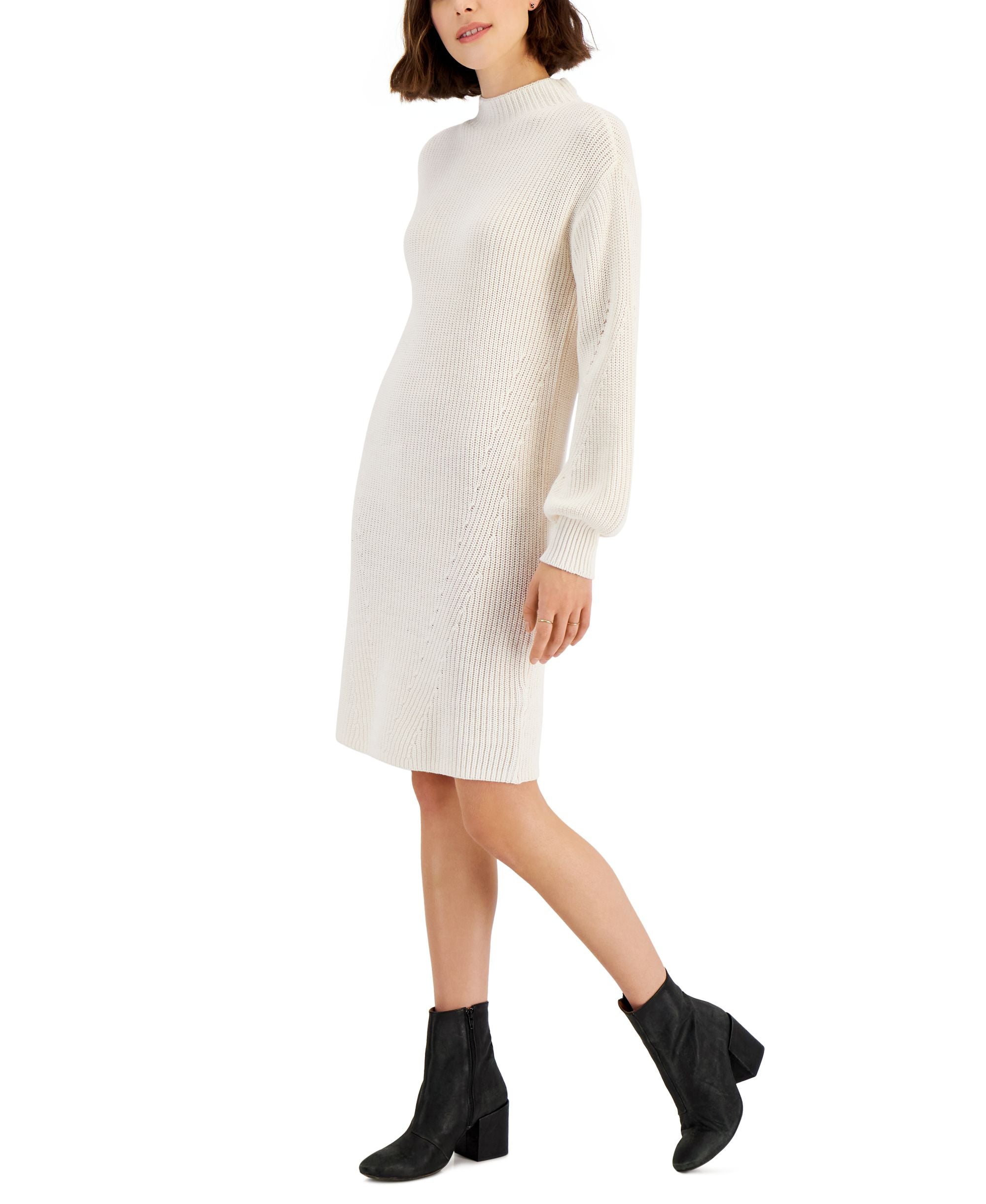 Style & Co Womens Mock Turtleneck Sweater Dress