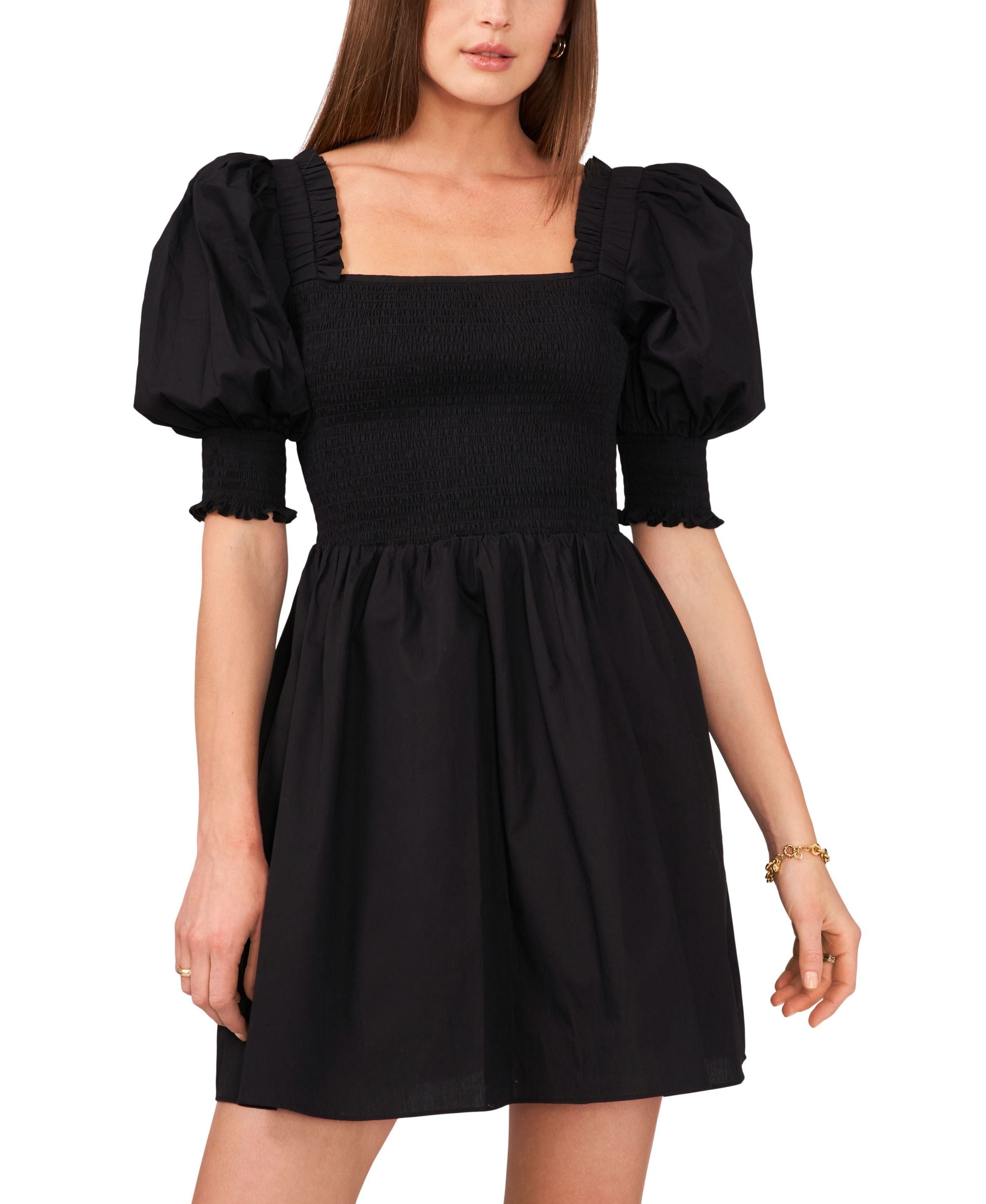1.State Womens Puff-Sleeve Mini Dress