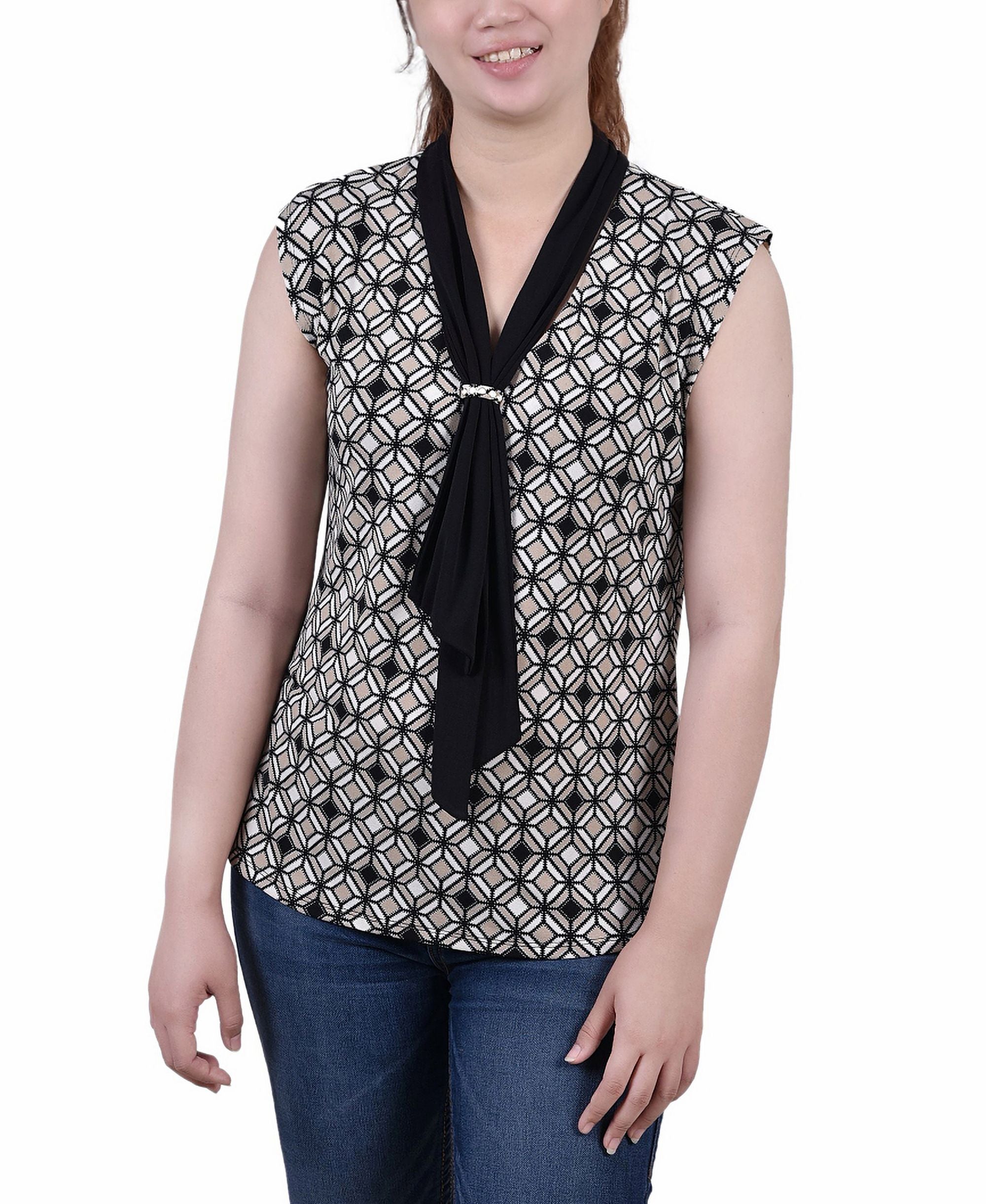 Petite Sleeveless Scarf Premium Top