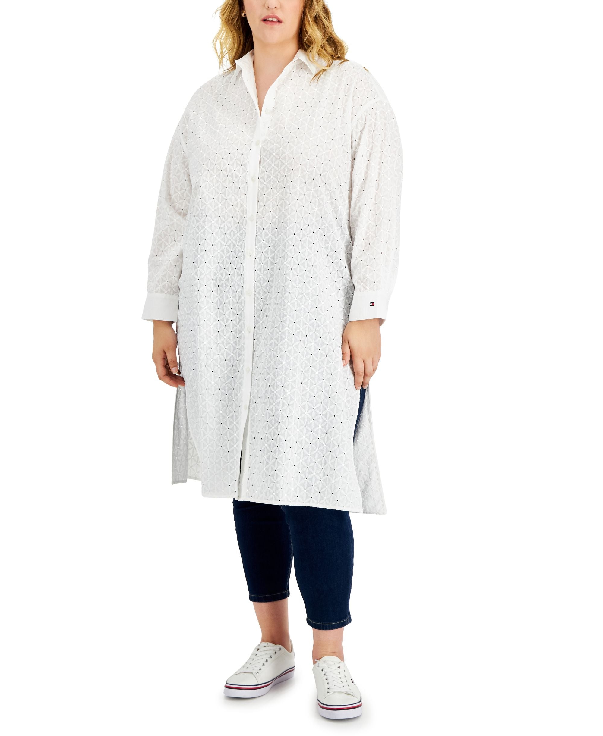 Tommy Hilfiger Plus Size Eyelet Modern Shirt Tunic