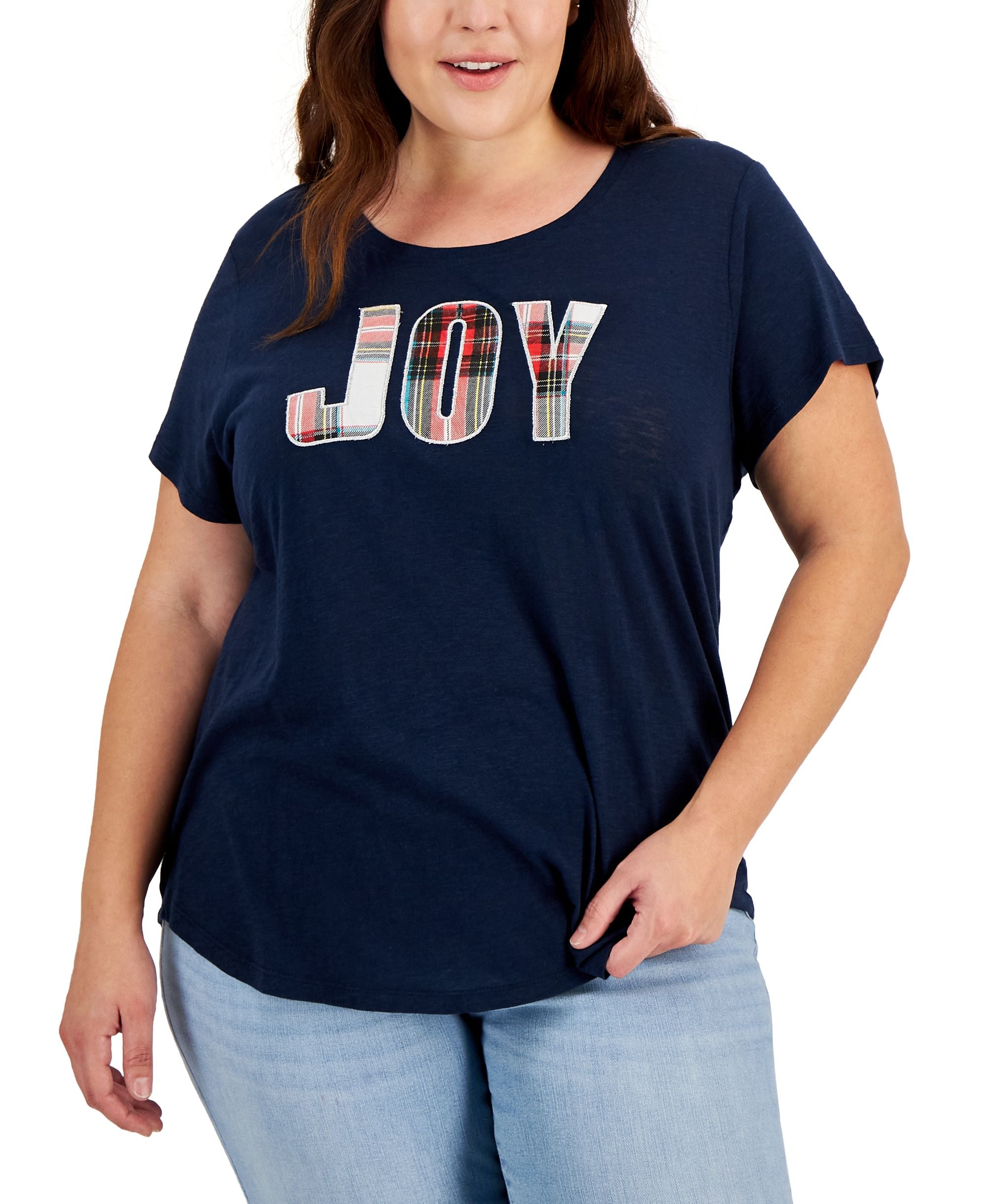 Style & Co Plus Size Crewneck T-Modern Shirt