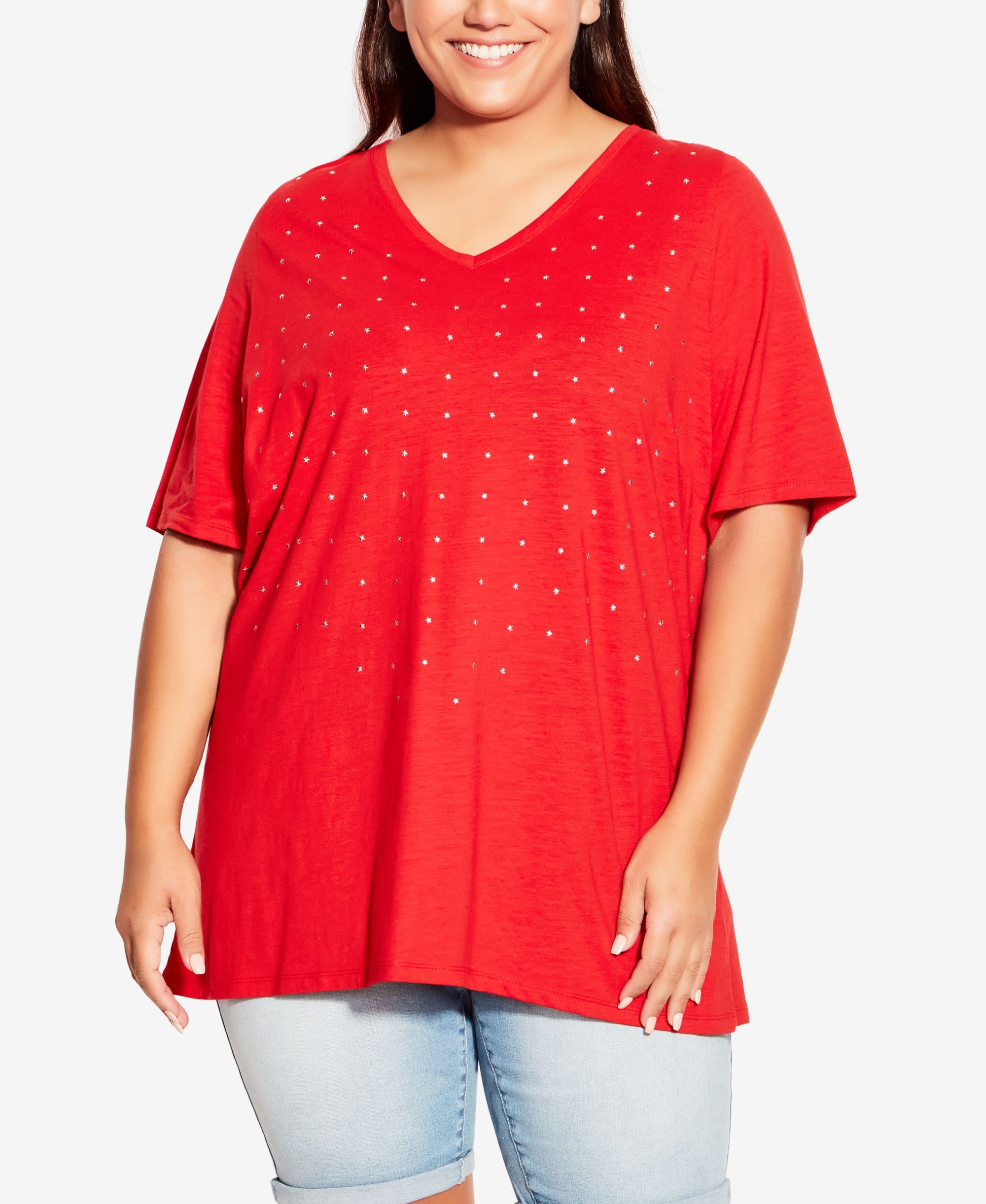 Plus Size Sparkling Stars Premium Top
