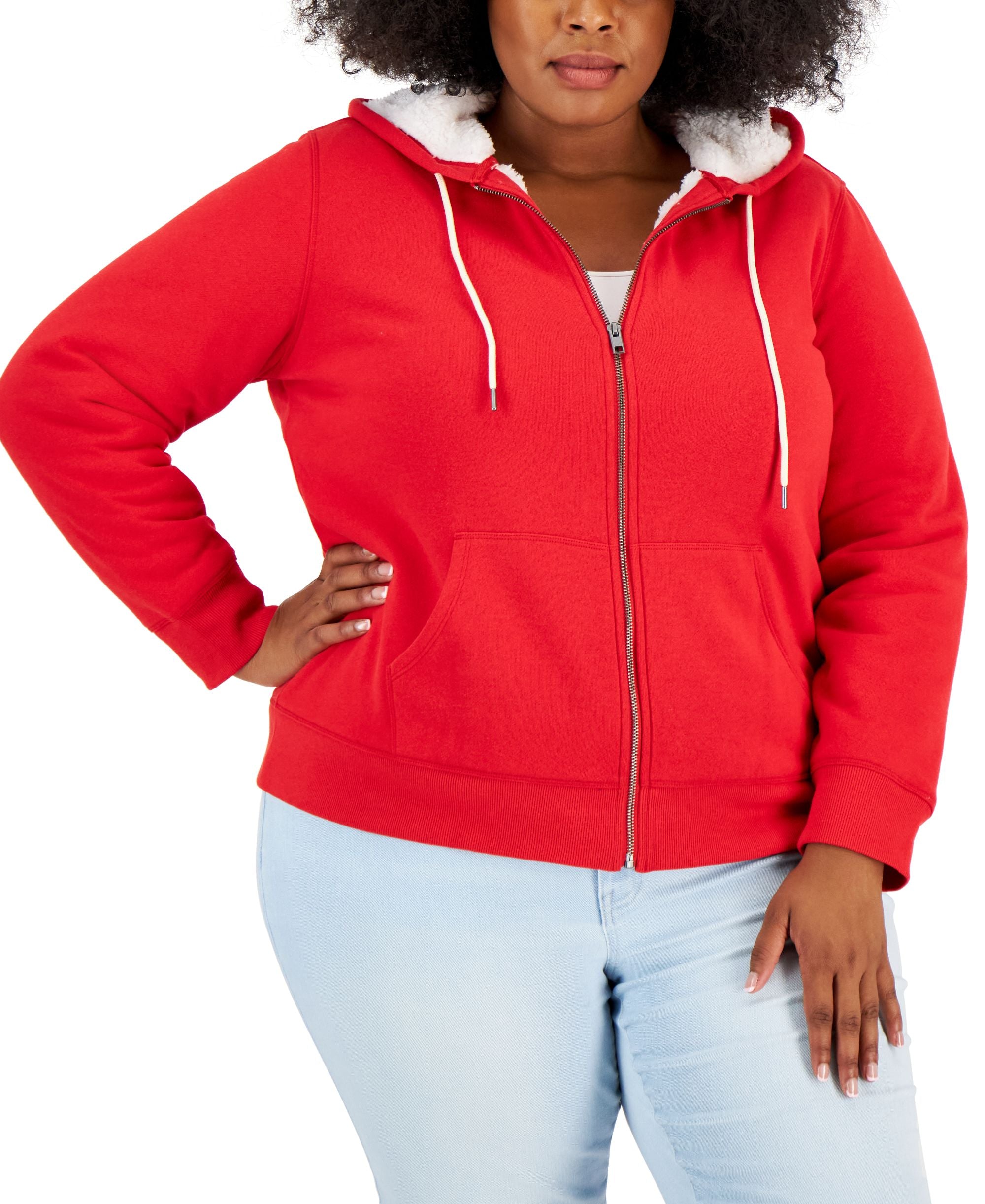 Style & Co Plus Size Sherpa fully lined Hoodie