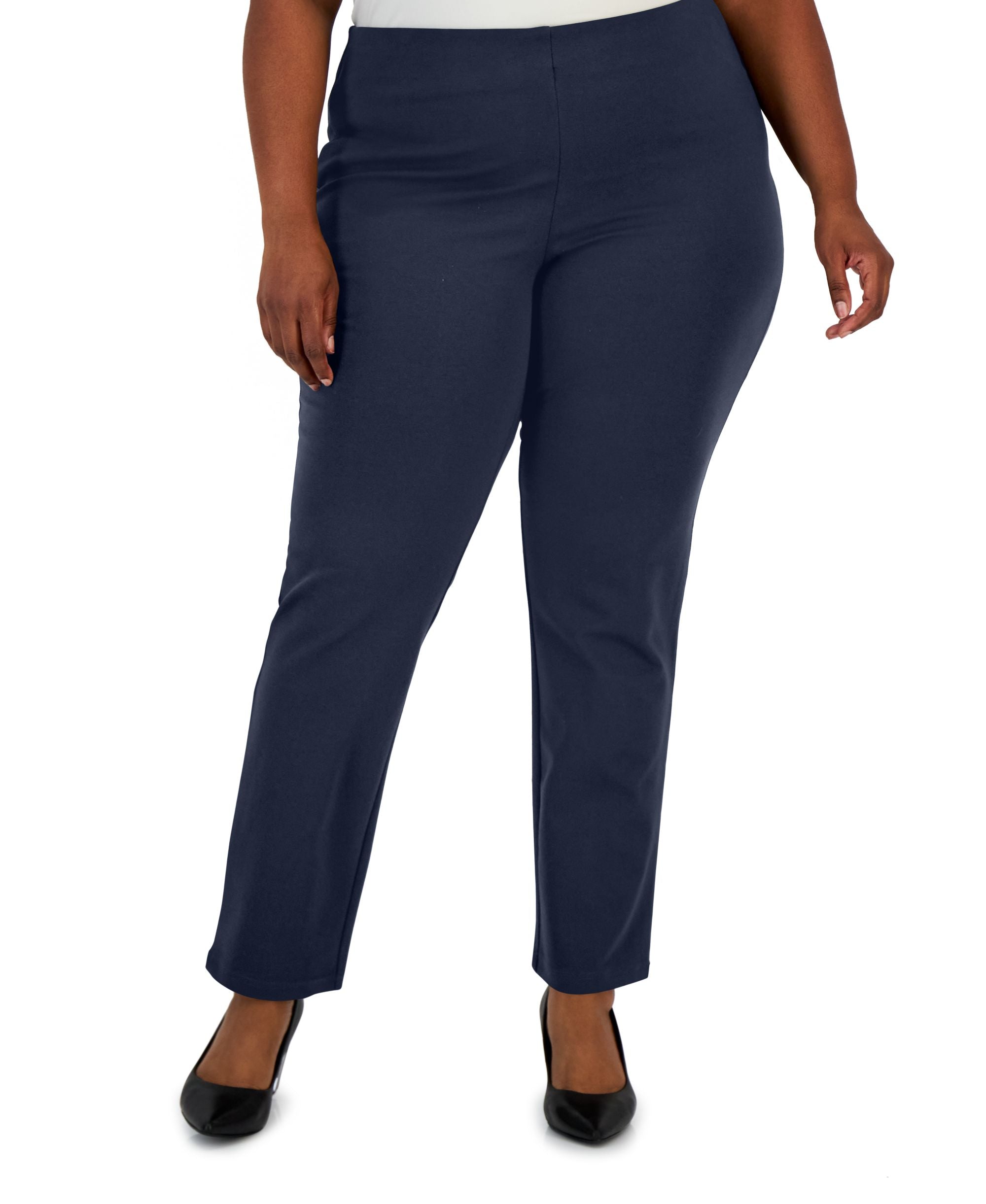 JM Collection Plus Size Ponte Knit Comfort-Waist Signature Pants