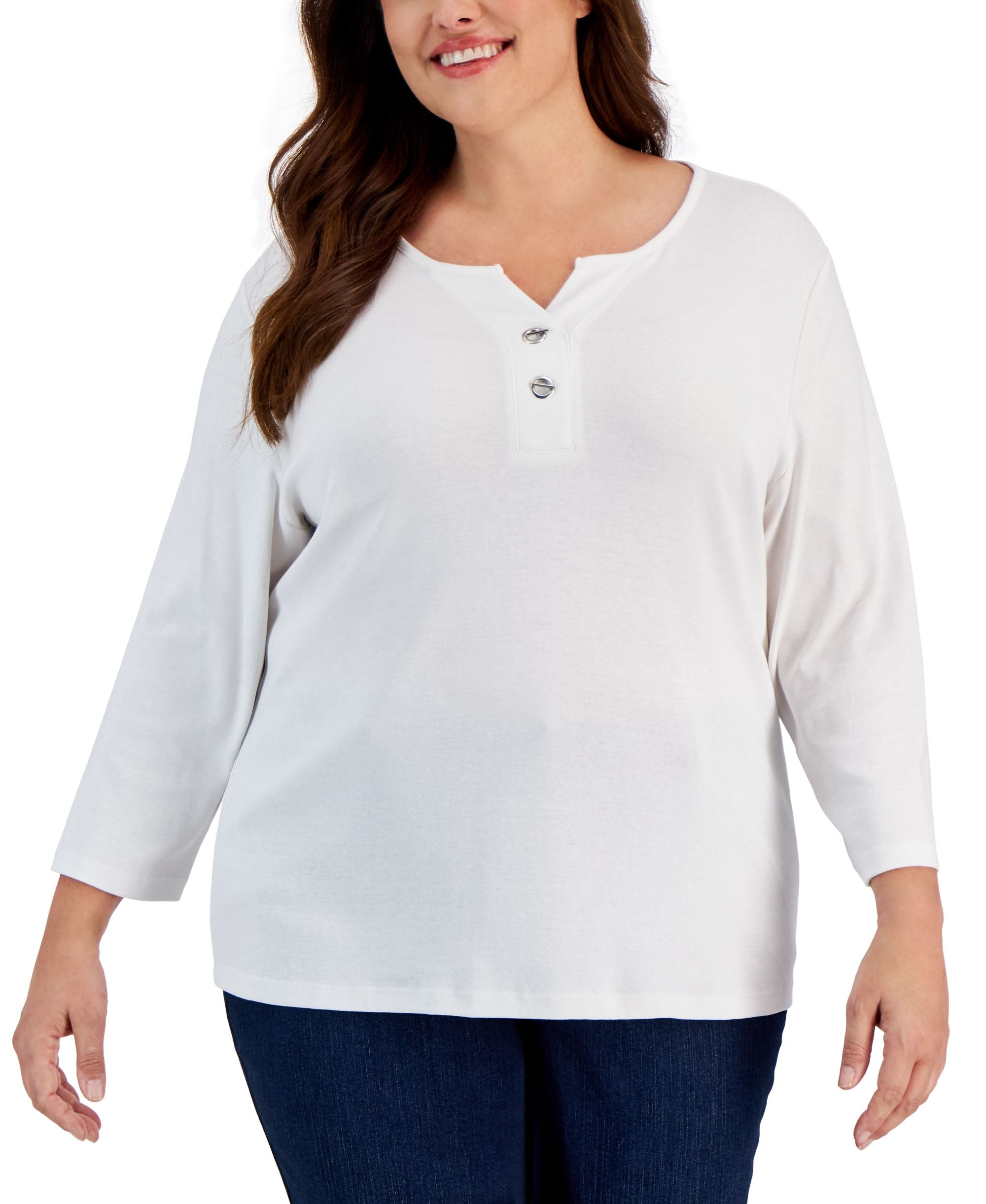 Plus Size Toggle-Neck Premium Top