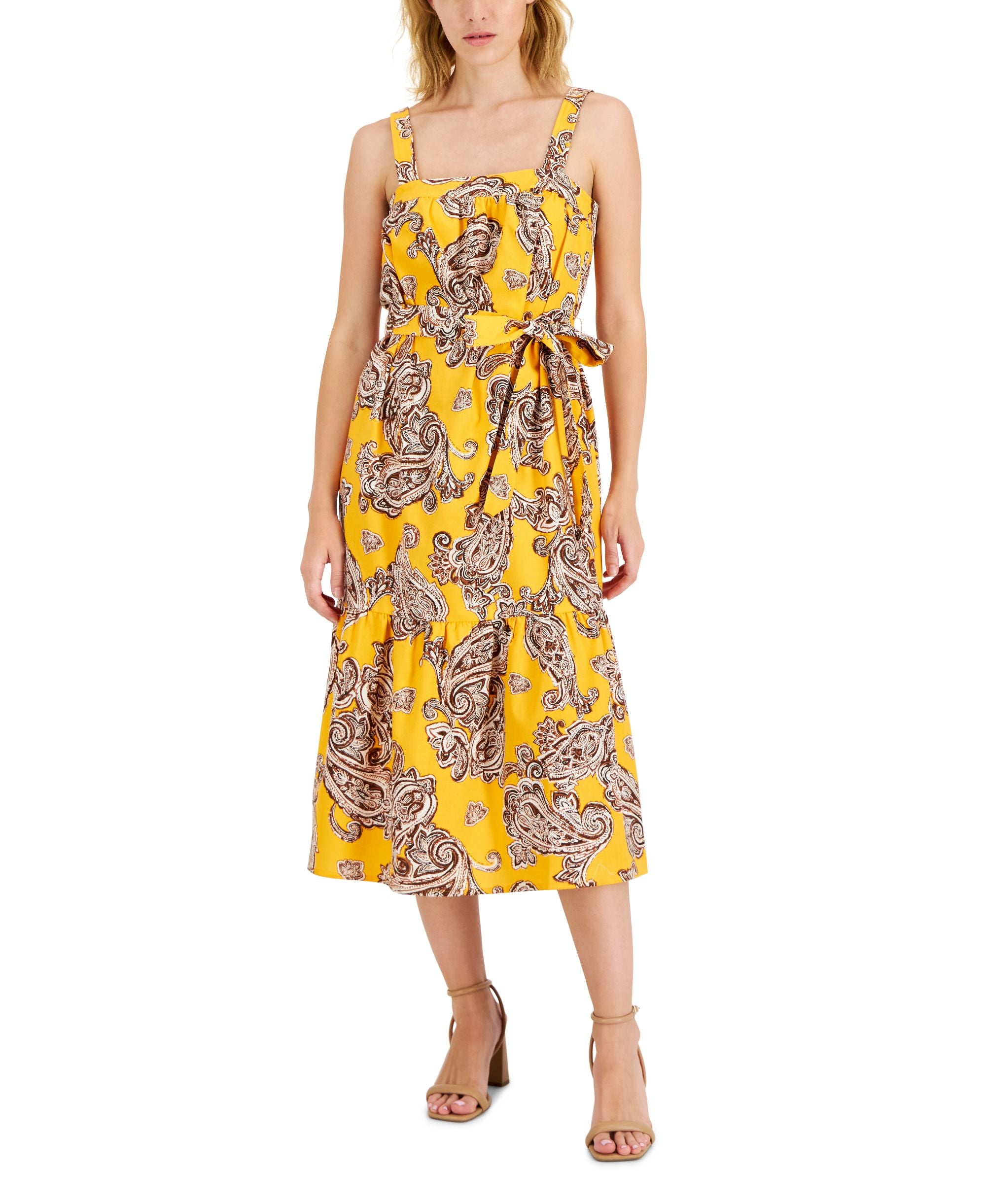 INC International Concepts Womens Printed Tie-Waist Dress
