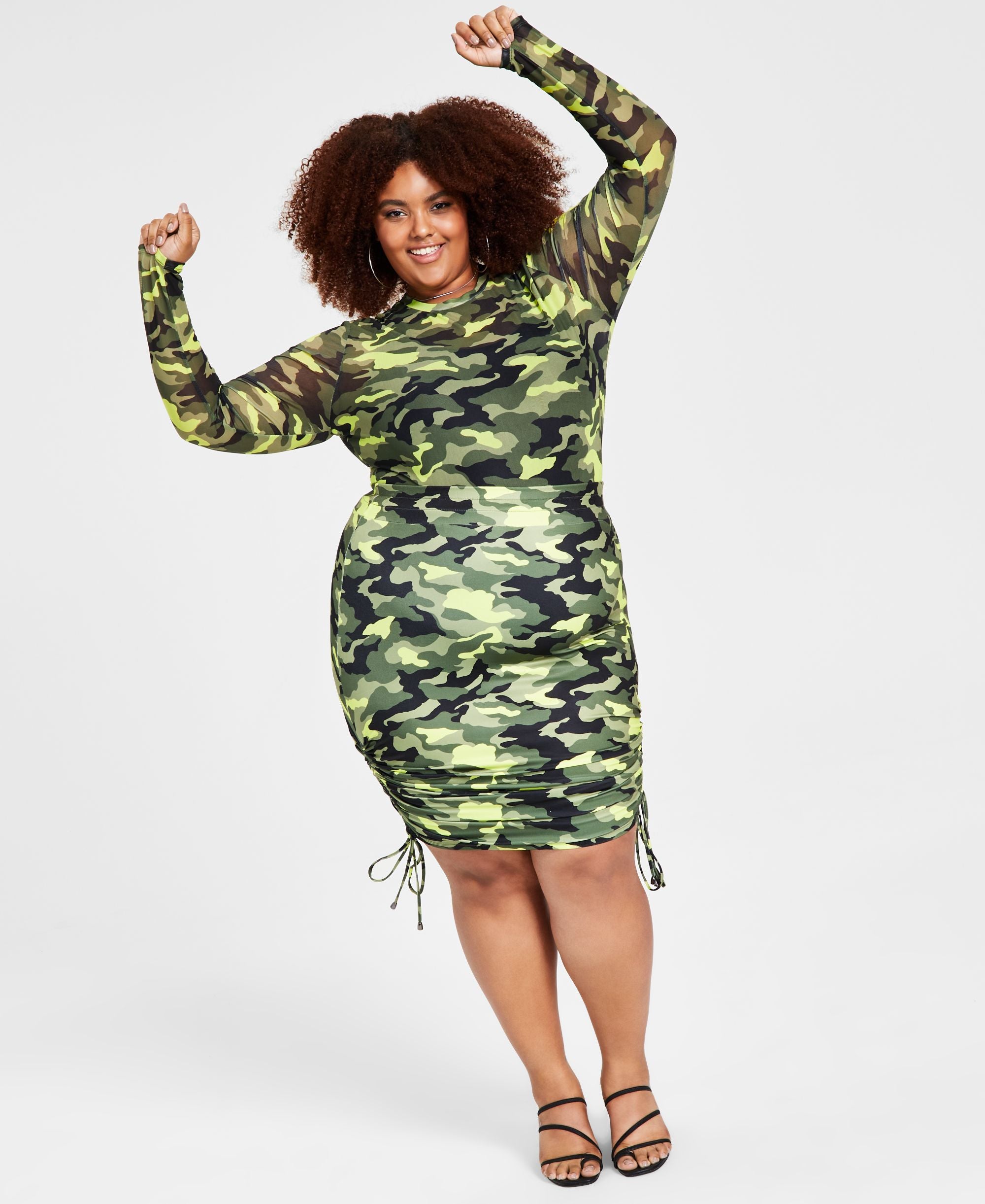 Modern Plus Size Camo Pencil Modern Skirt