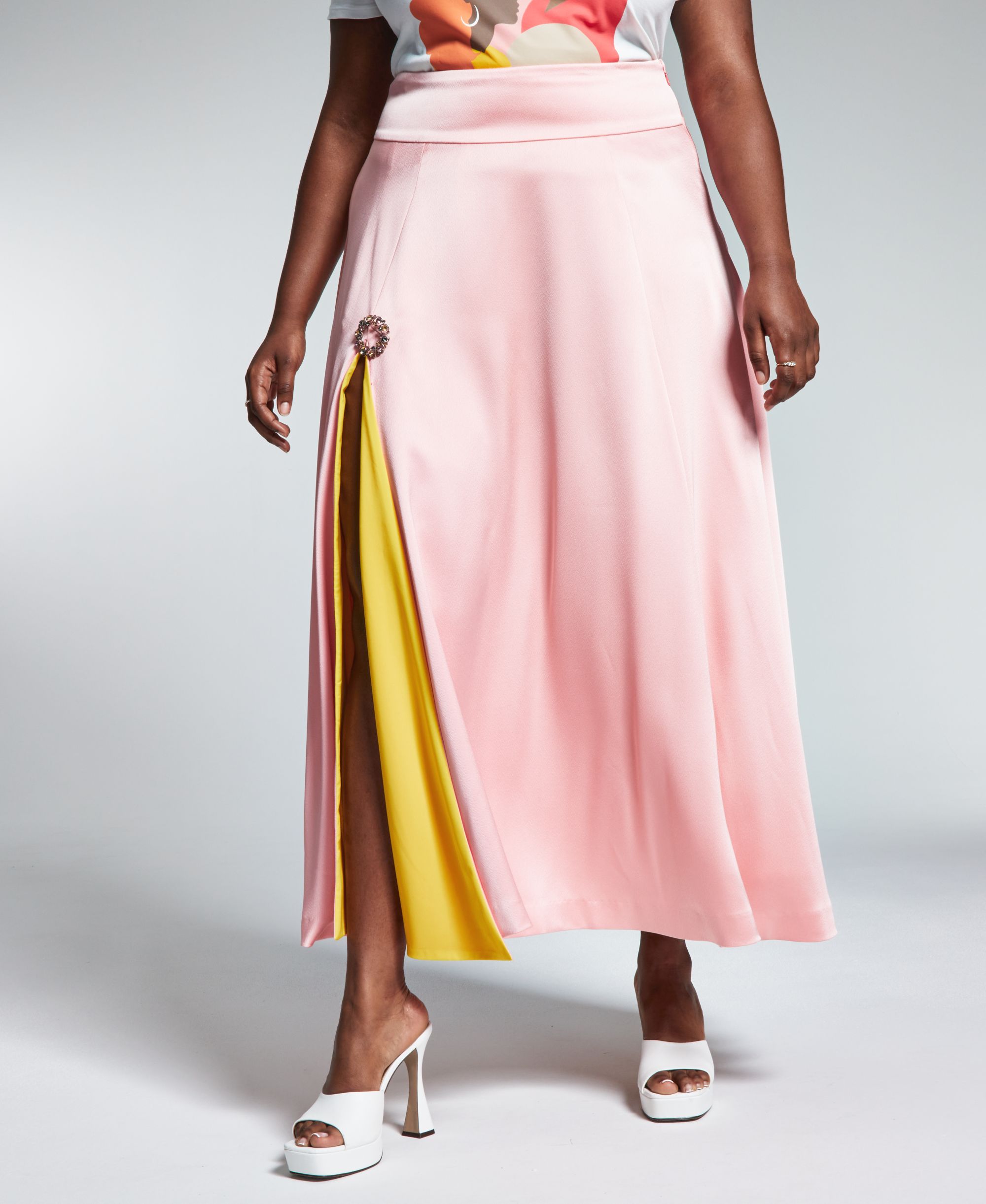 Googoo Atkins Modern Plus Size Maxi Slit Modern Skirt