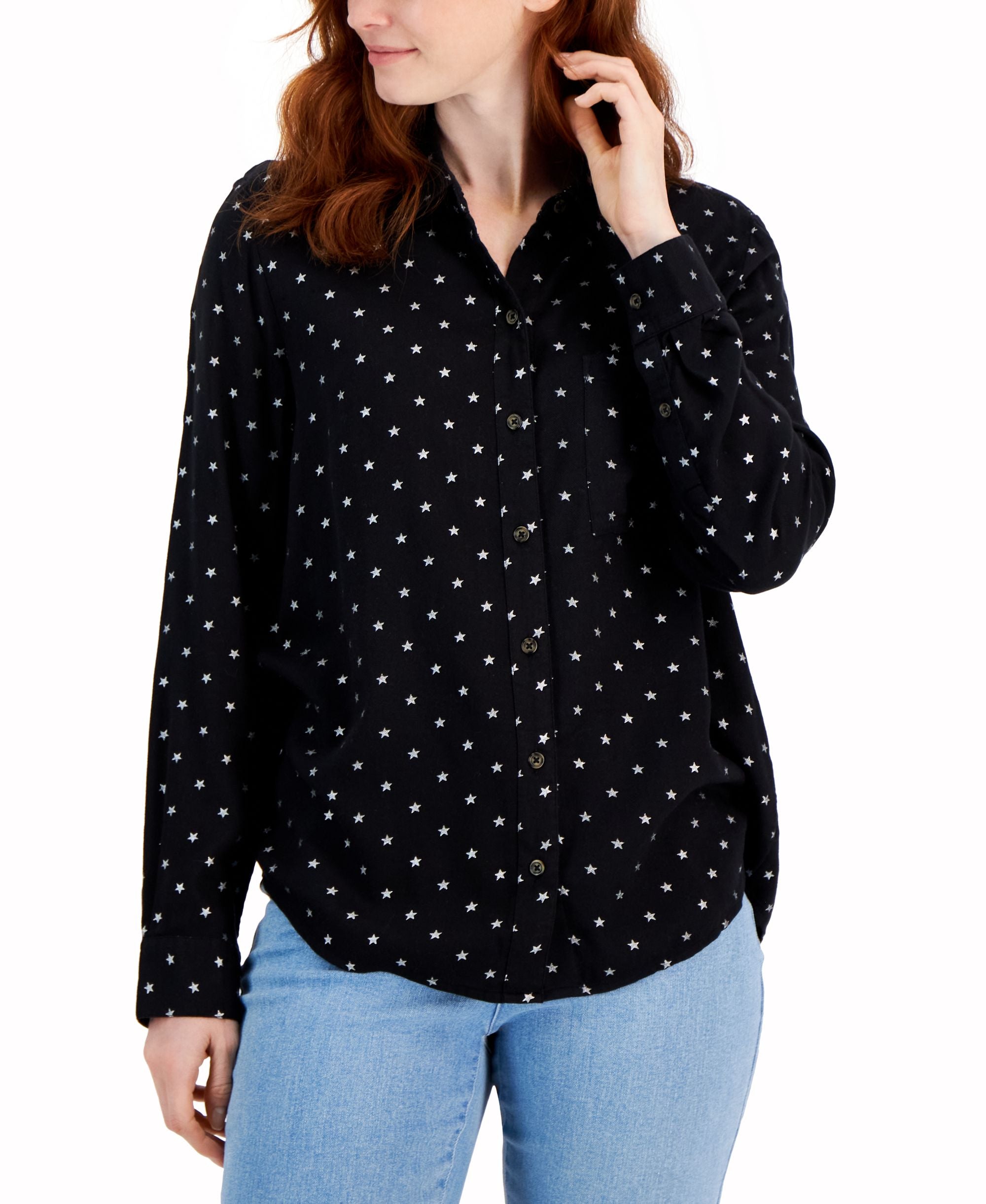 Style & Co Petite Star Print ideal Modern Shirt