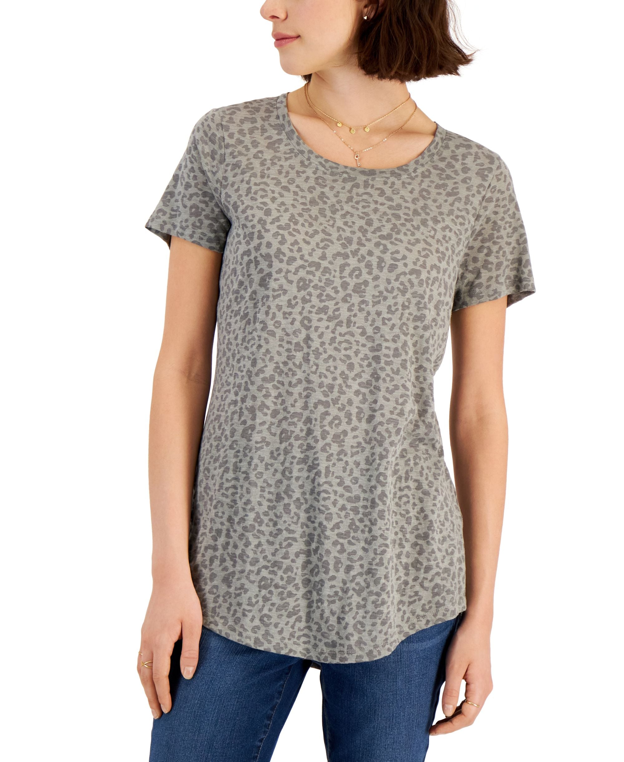 Style & Co Womens Printed Tee