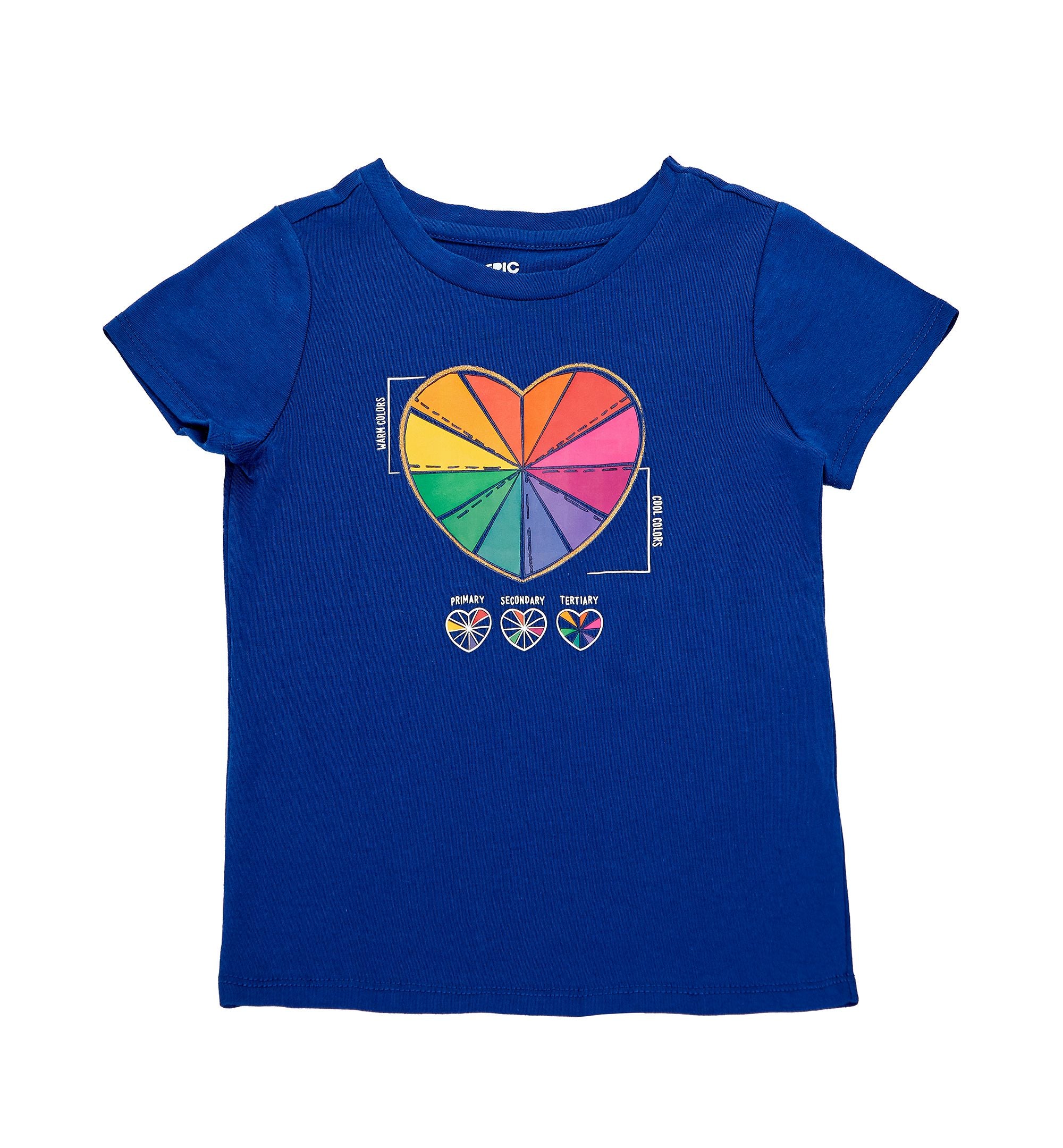 Toddler Girls Rainbow Heart Graphic T-Modern Shirt