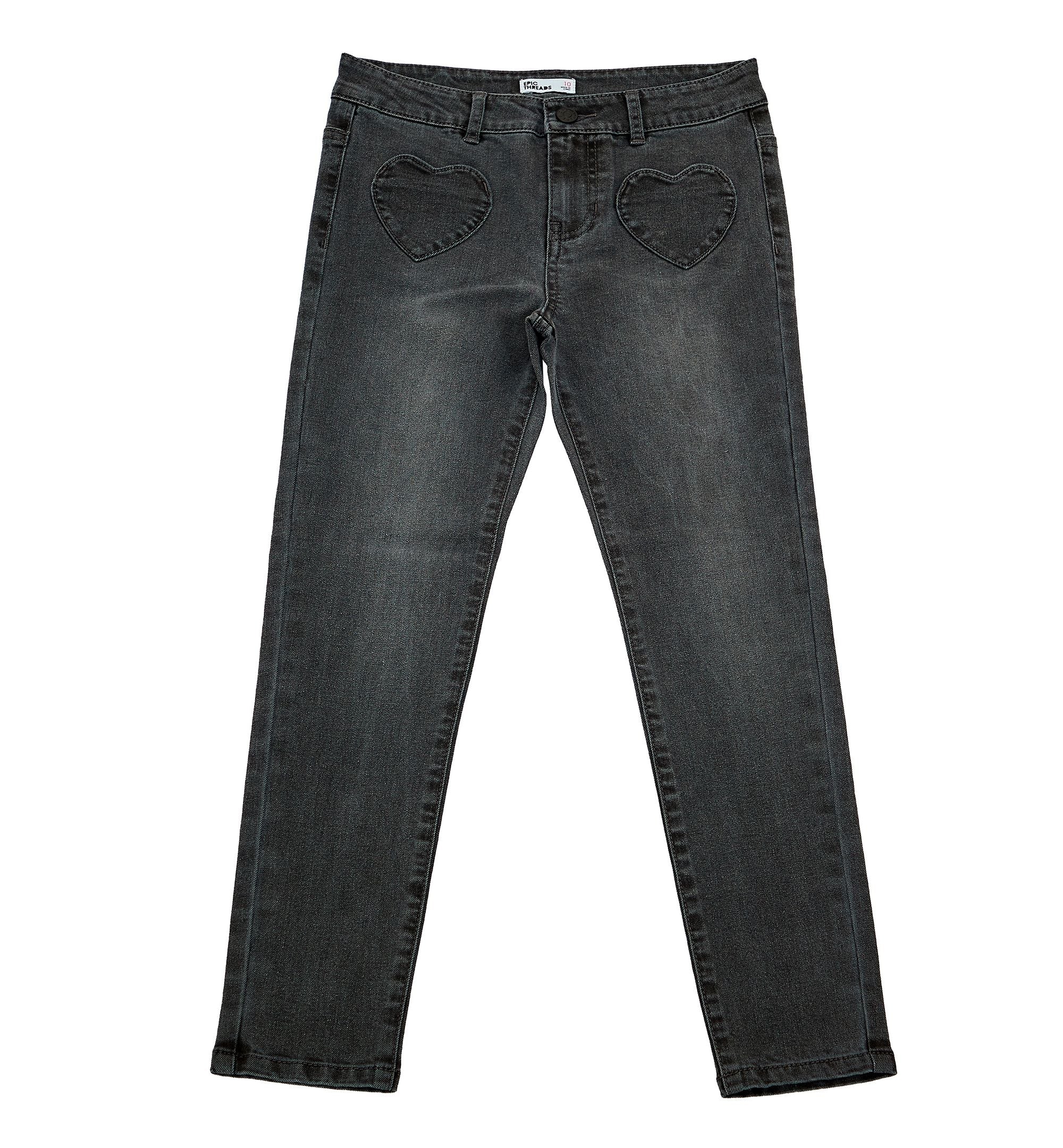 Big Girls Heart Pocket Denim Skinny-Fit Premium Jeans