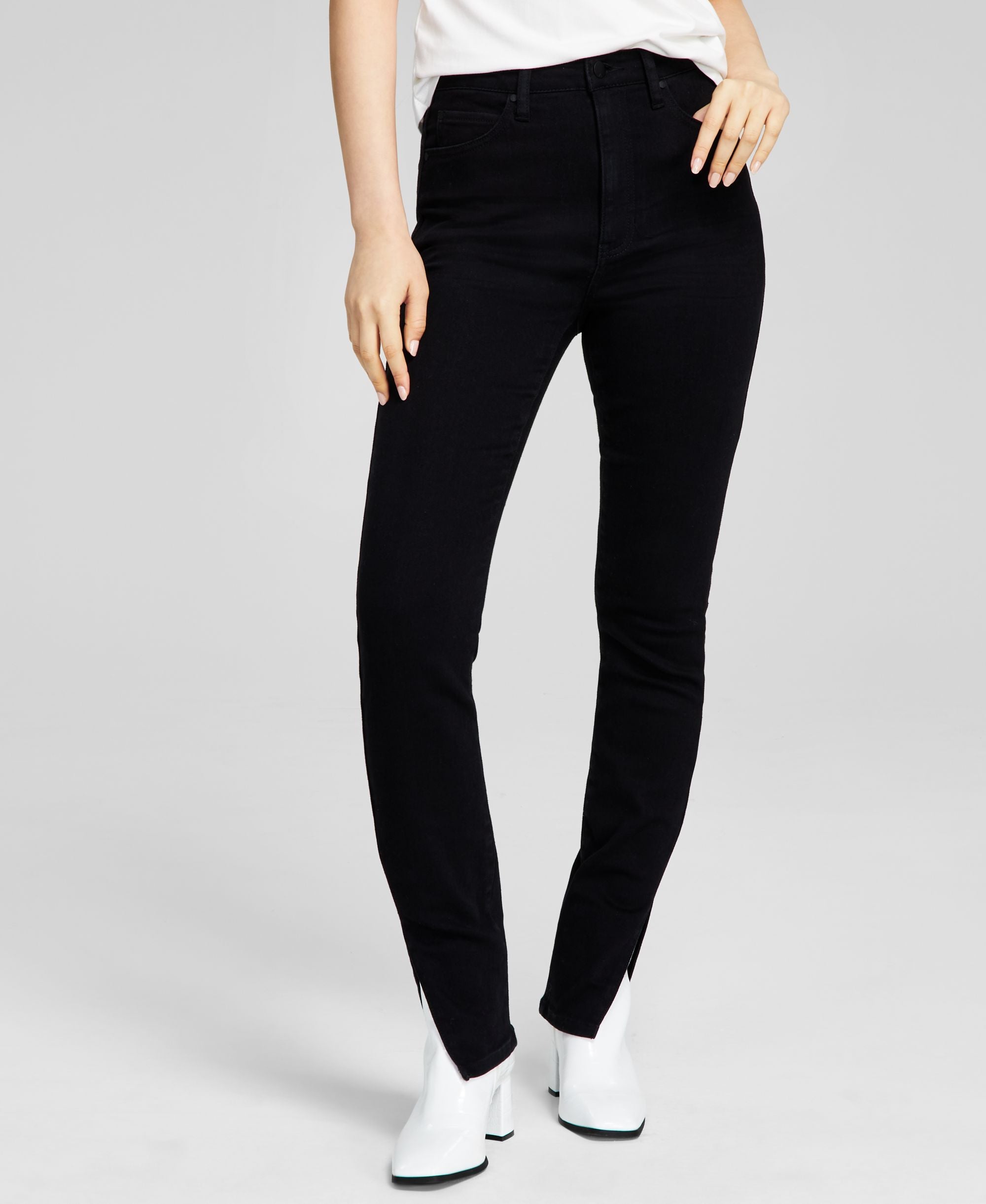Women's High-Rise Skinny-Fit Split-Hem Premium Jeans