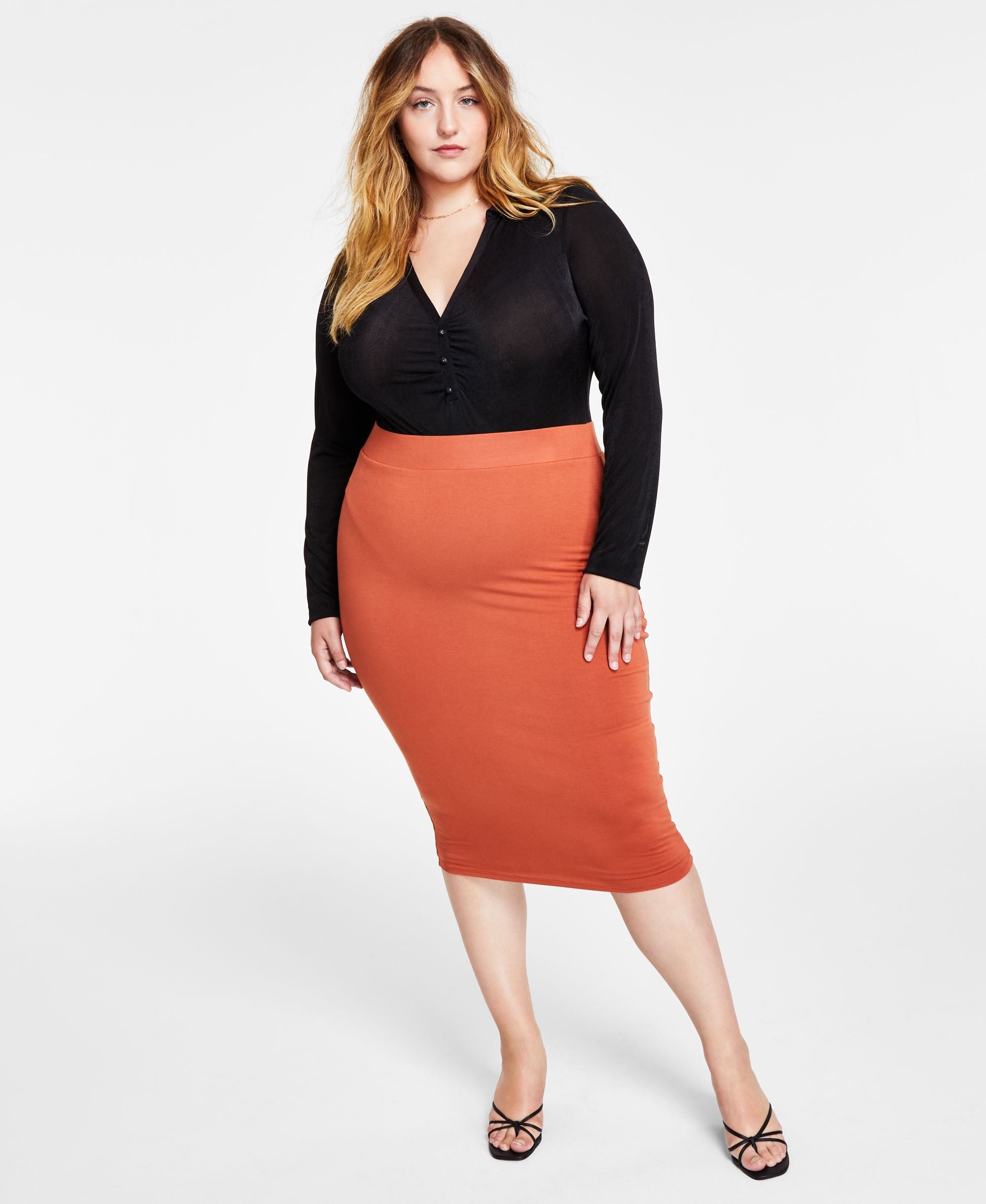 Bar III Bodycon Midi Modern Skirt