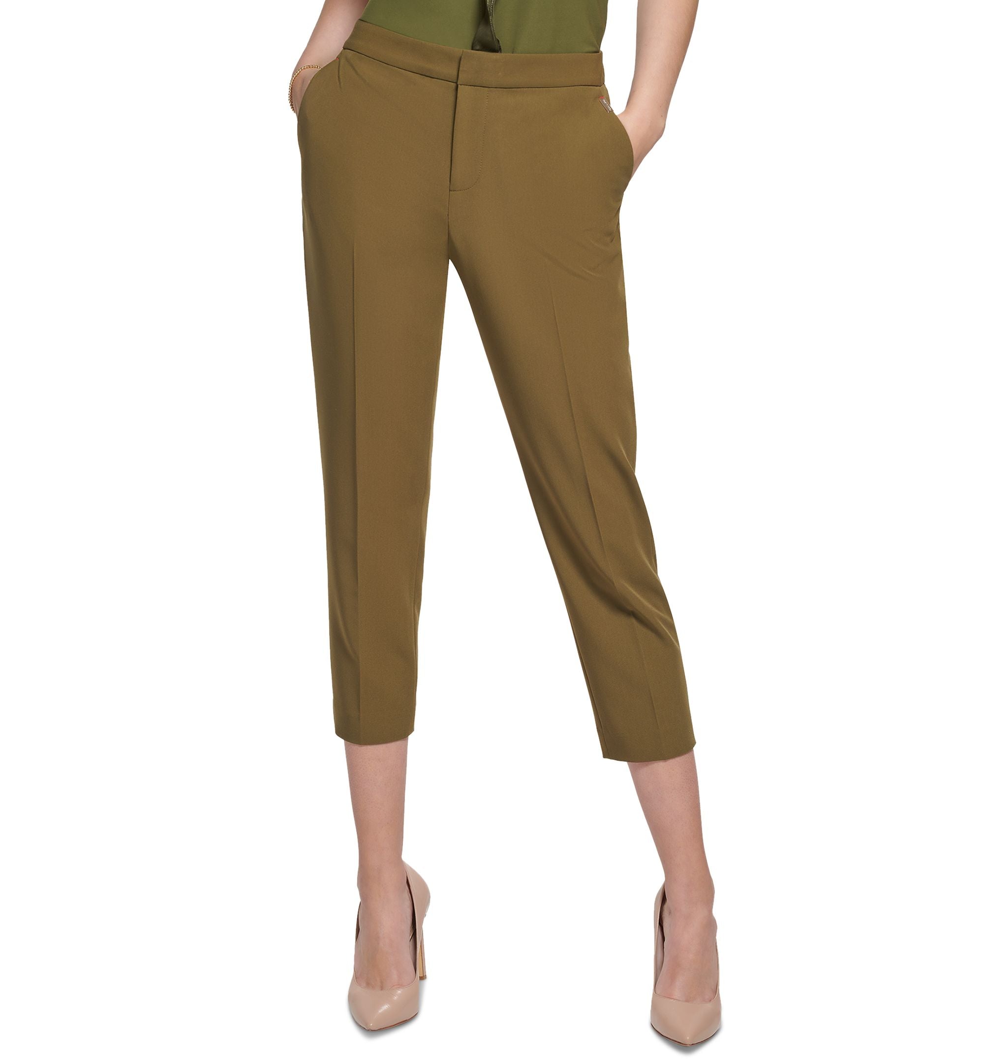 Tommy Hilfiger Womens Sloane Cropped Ankle Signature Pants