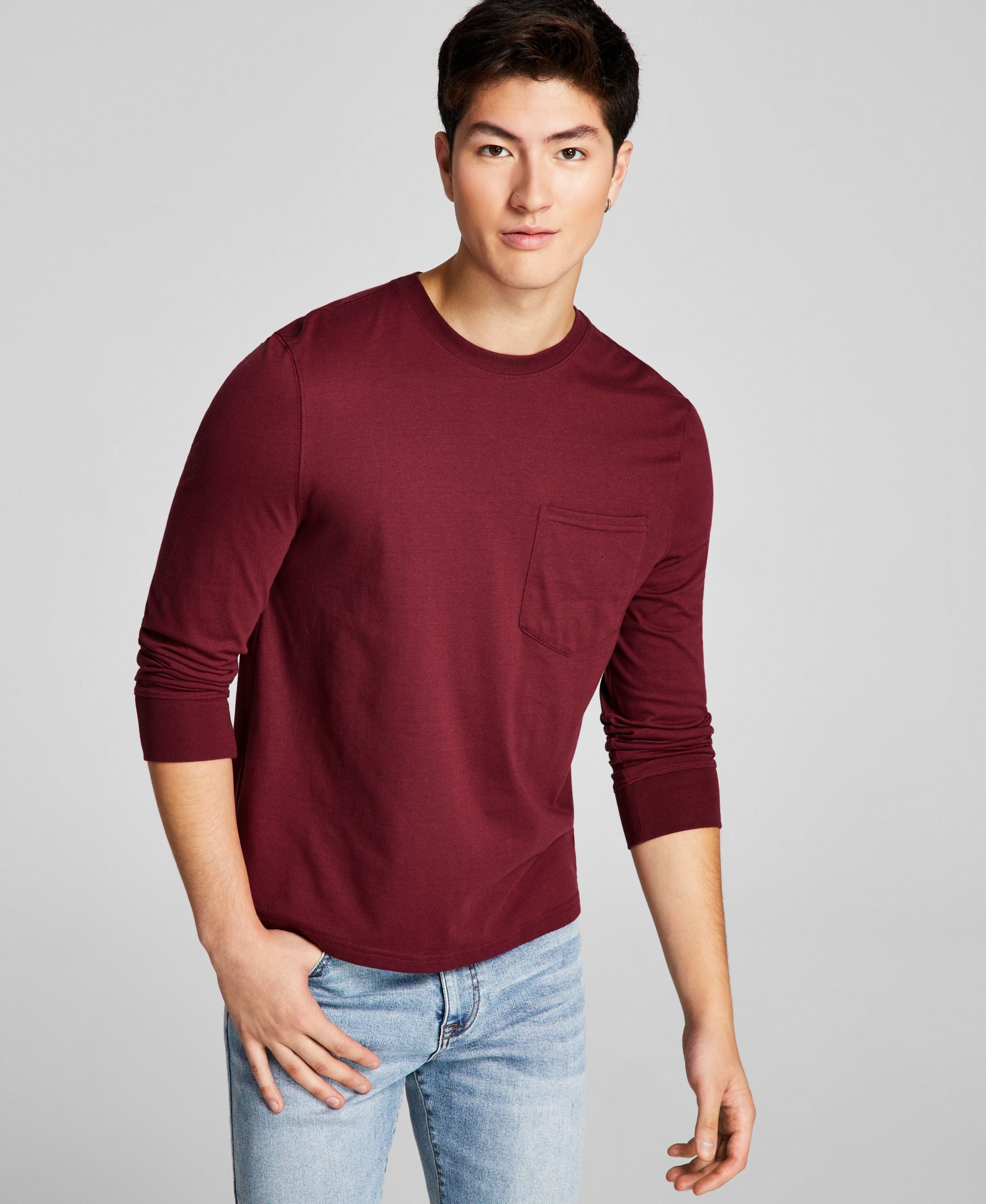 Men's Pocket Long-Sleeve T-Modern Shirt