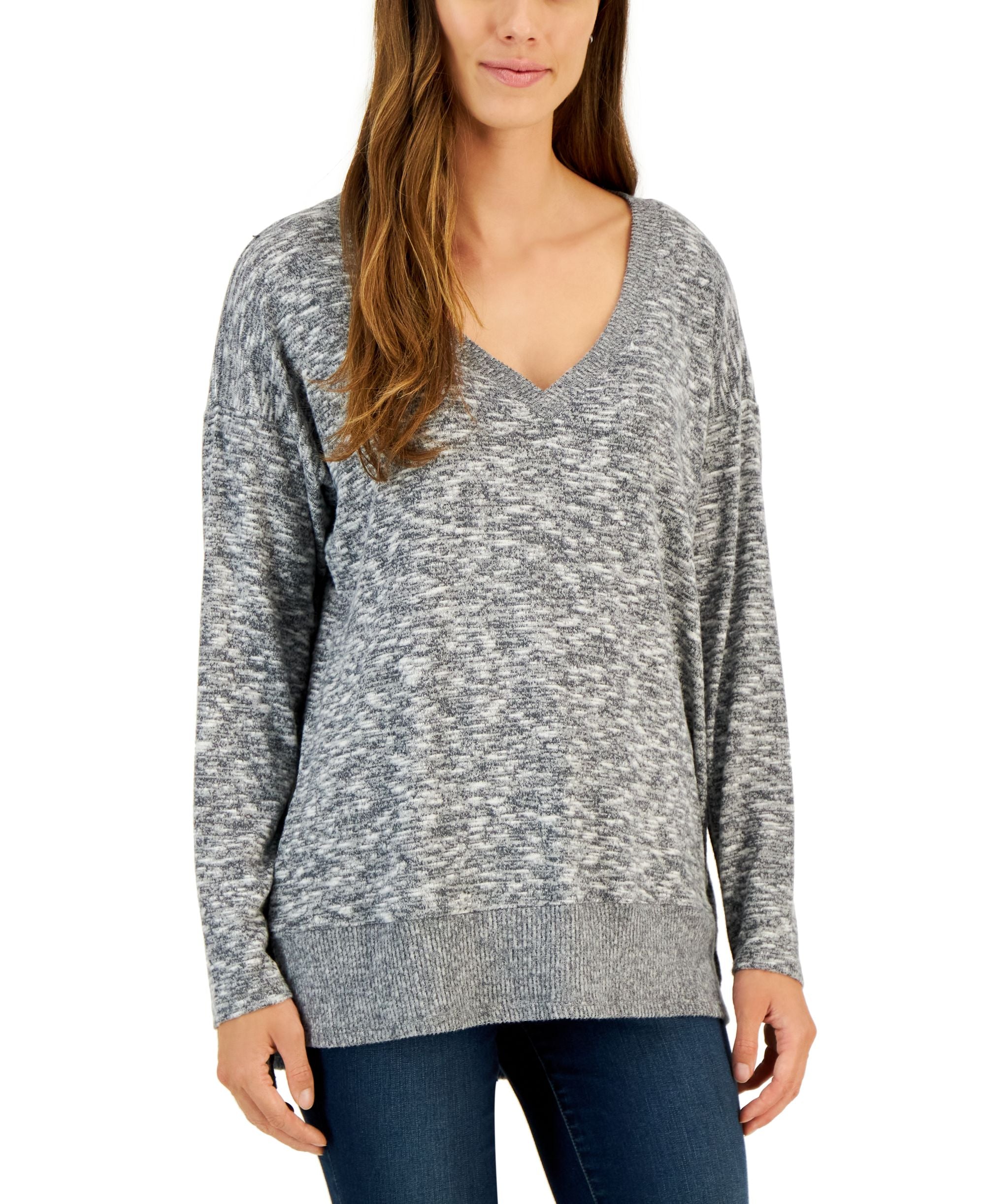 Style & Co Womens V Neck Snit Premium Top