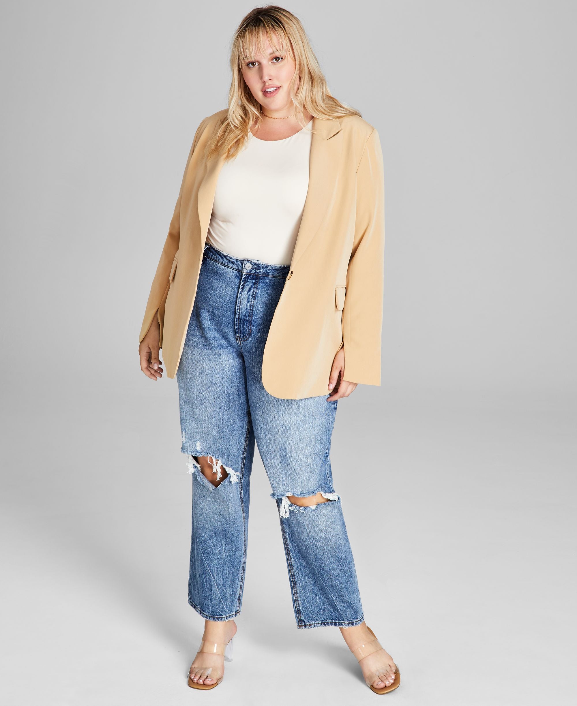 Now This Modern Plus Size Oversized Boyfriend Blazer
