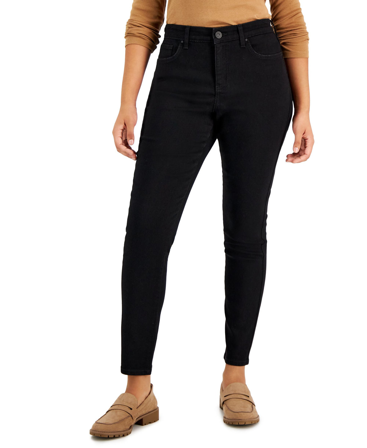 Women's Curvy-Fit Mid-Rise Skinny-Fit Premium Jeans, Regular, Short and Long Lengths