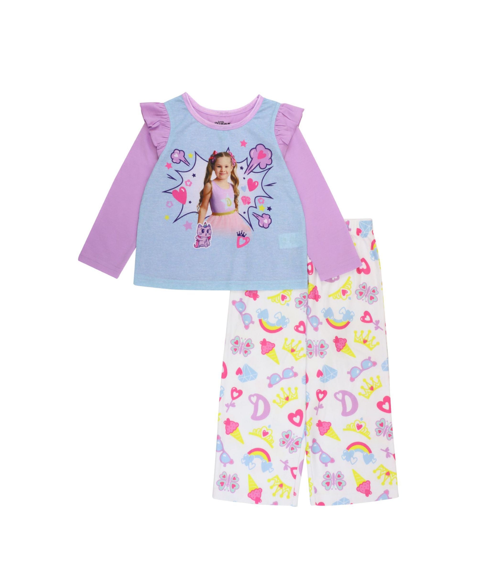Toddler Girls Love Diana T-Modern Shirt Pajama 2 Piece Set