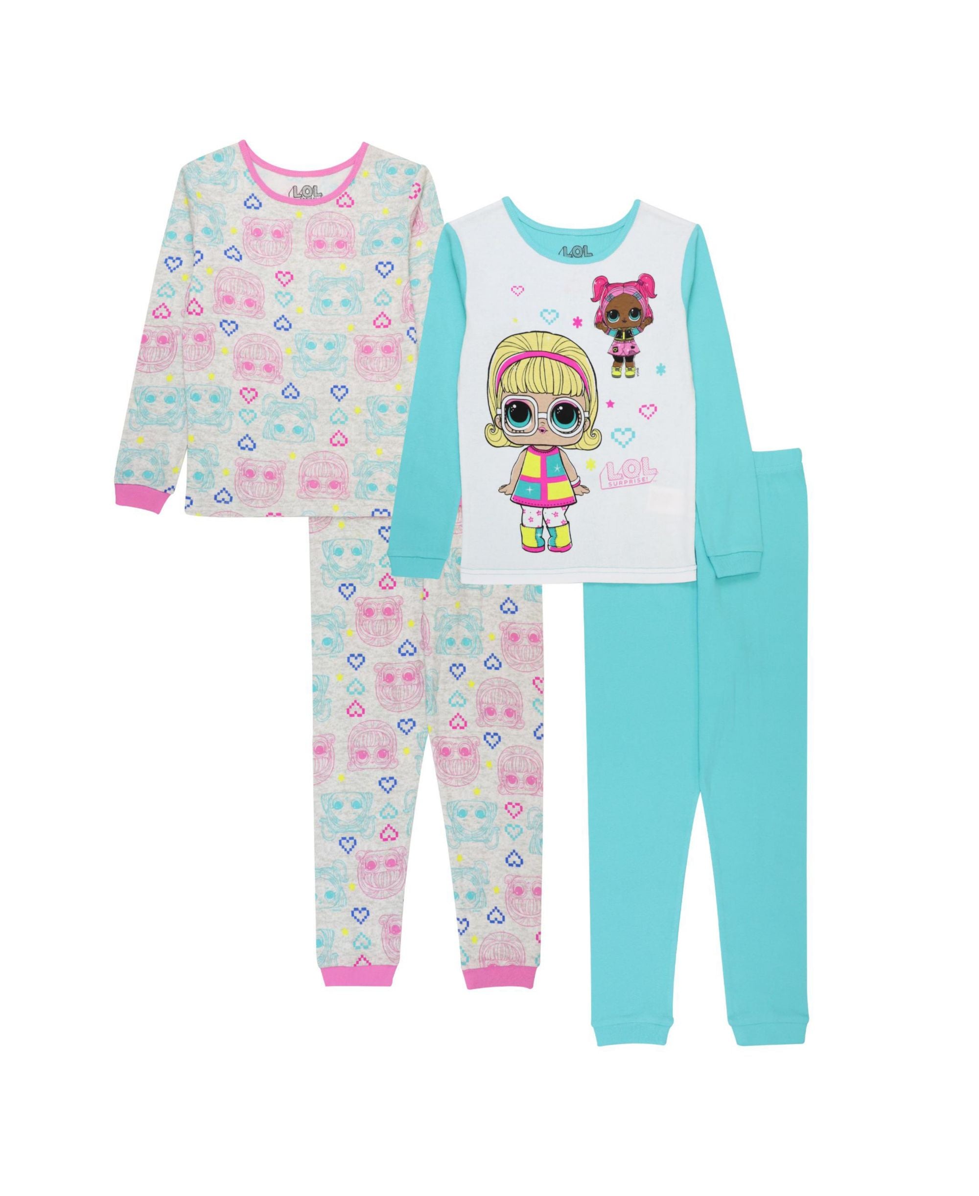 Little Girls Lol T-Modern Shirt Pajama 4 Piece Set