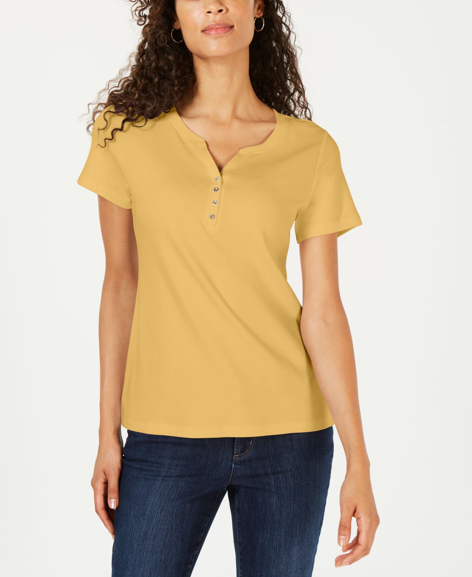 Short-Sleeve Henley Premium Top