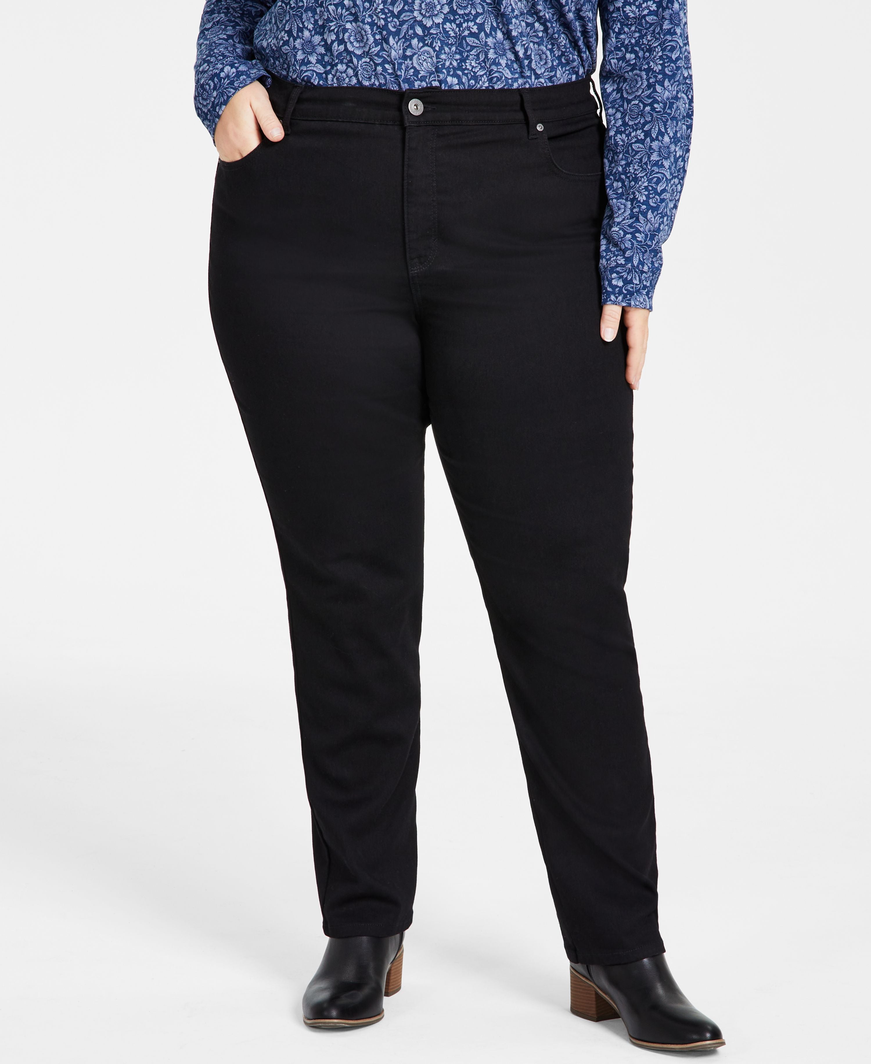 Plus Size High-Rise Straight Premium Jeans