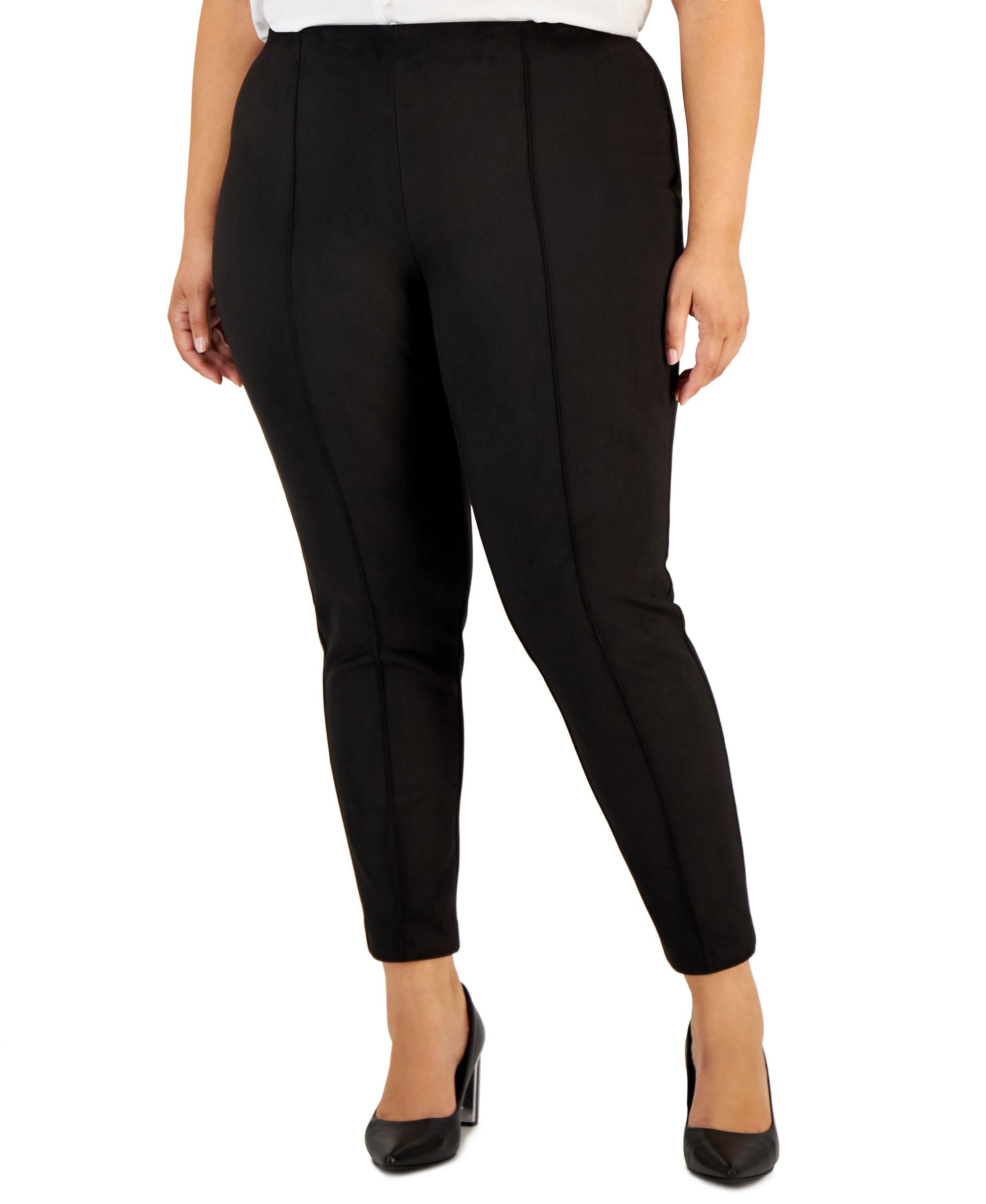 Plus Size Faux-Suede Ankle Signature Pants
