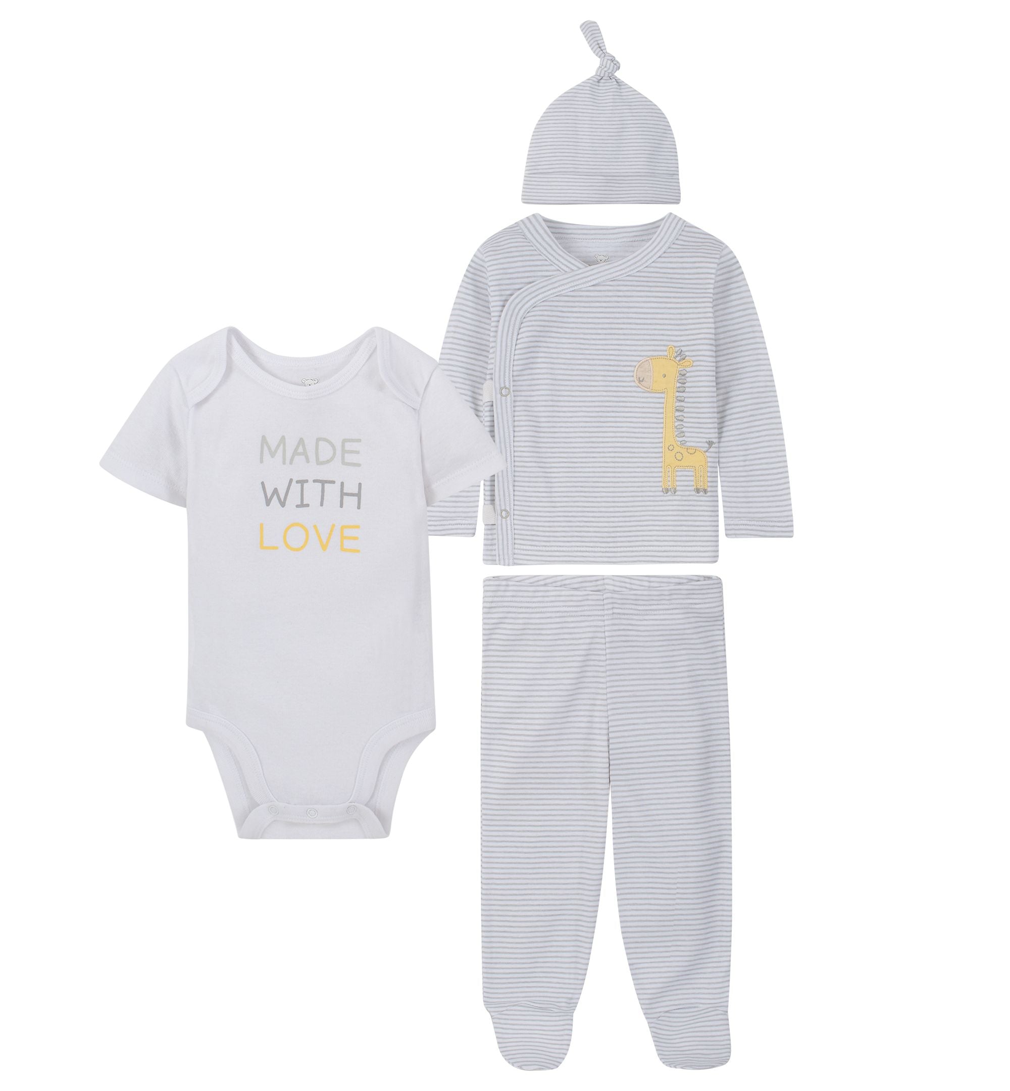 Koala Baby Boys Girls Take Me Home Premium Top Pant Bodysuit Hat 4 Piece Set