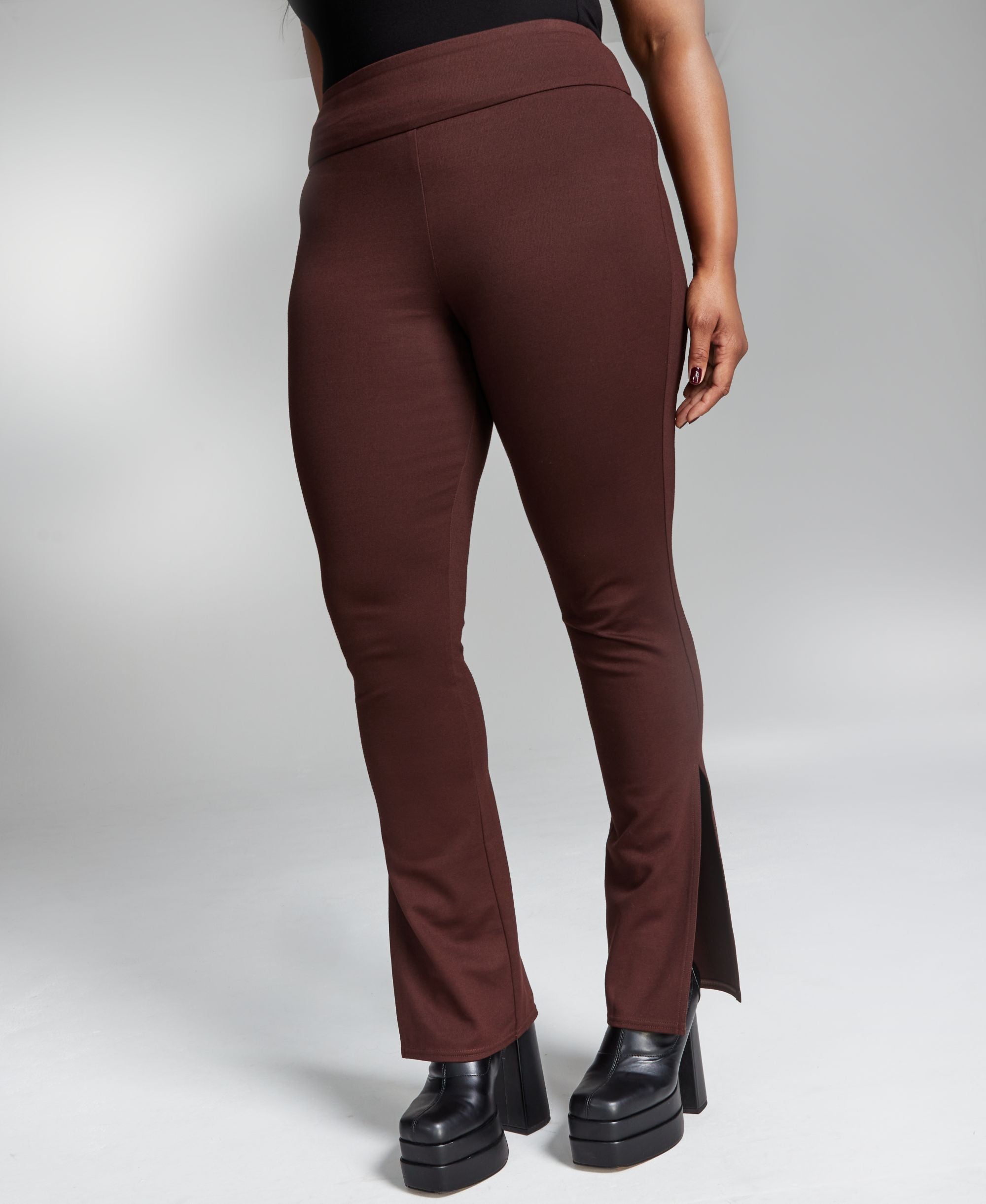 INC International Concepts Ade Samuel For Inc Womens Slit Cuff Ponte Knit Signature Pants