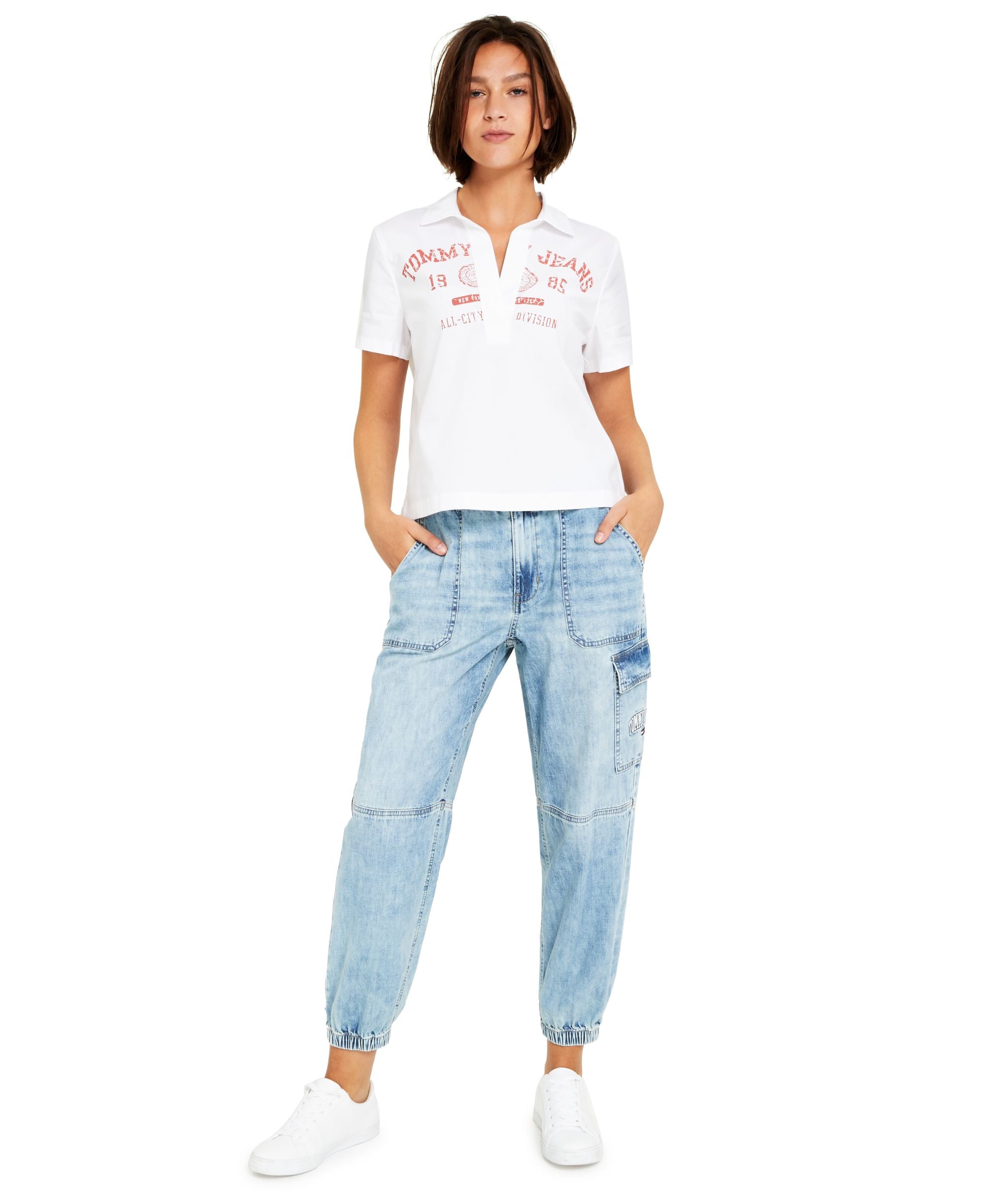 Tommy Premium Jeans Womens Cotton Logo Premium Top