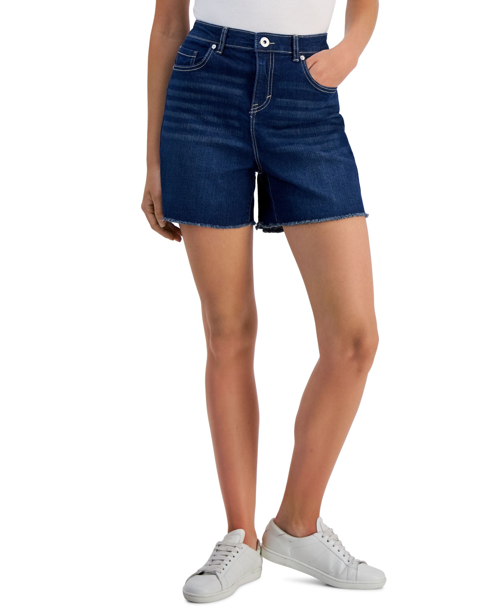 Style & Co Womens Frayed Denim Premium Shorts
