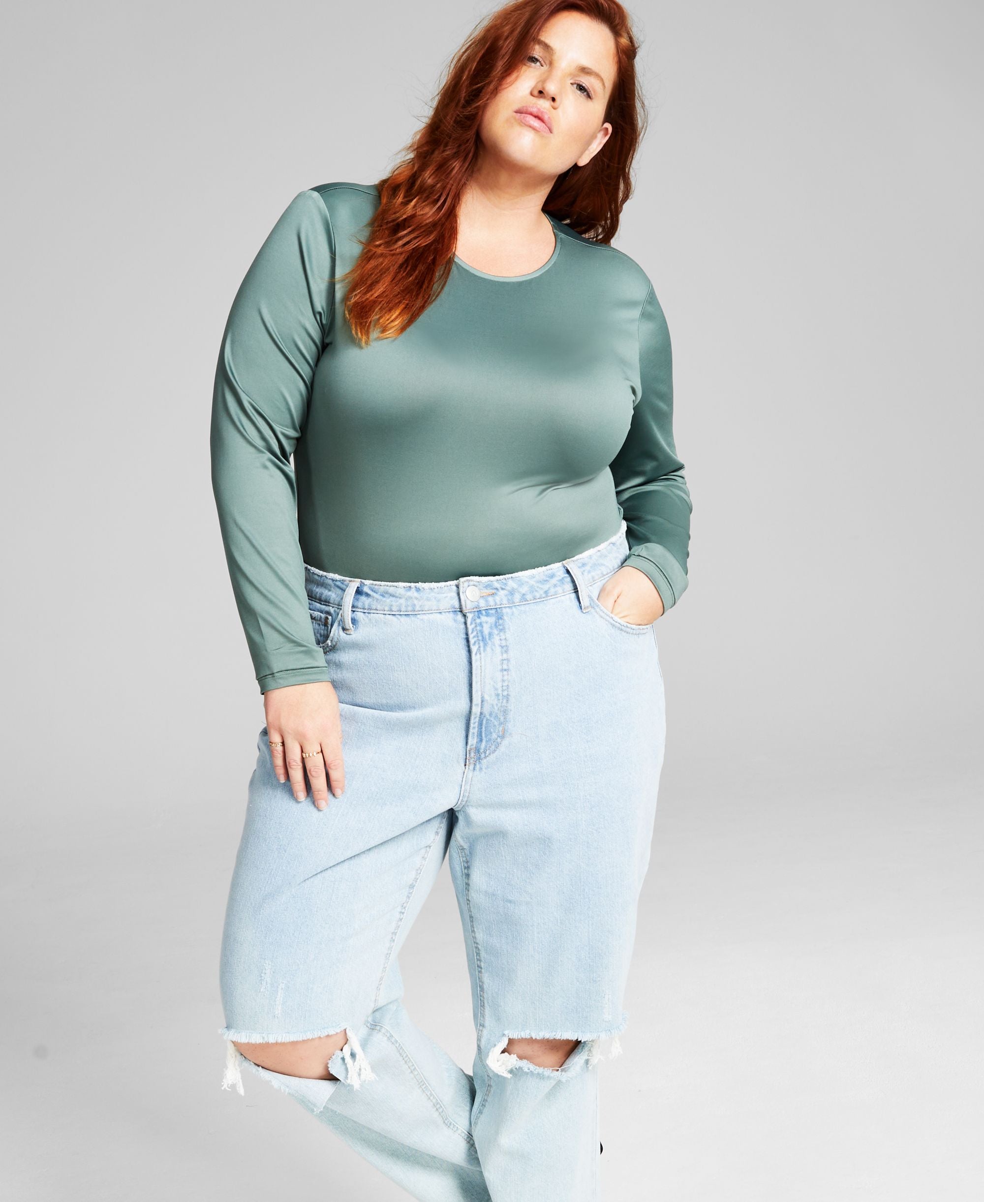 Plus Size Crewneck Bodysuit