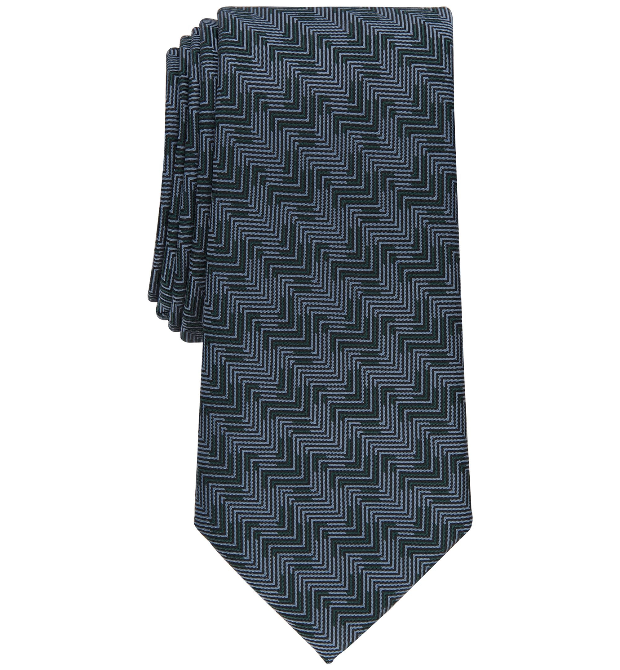 Men's Crest Geometric-Print Slim-Cut Tie