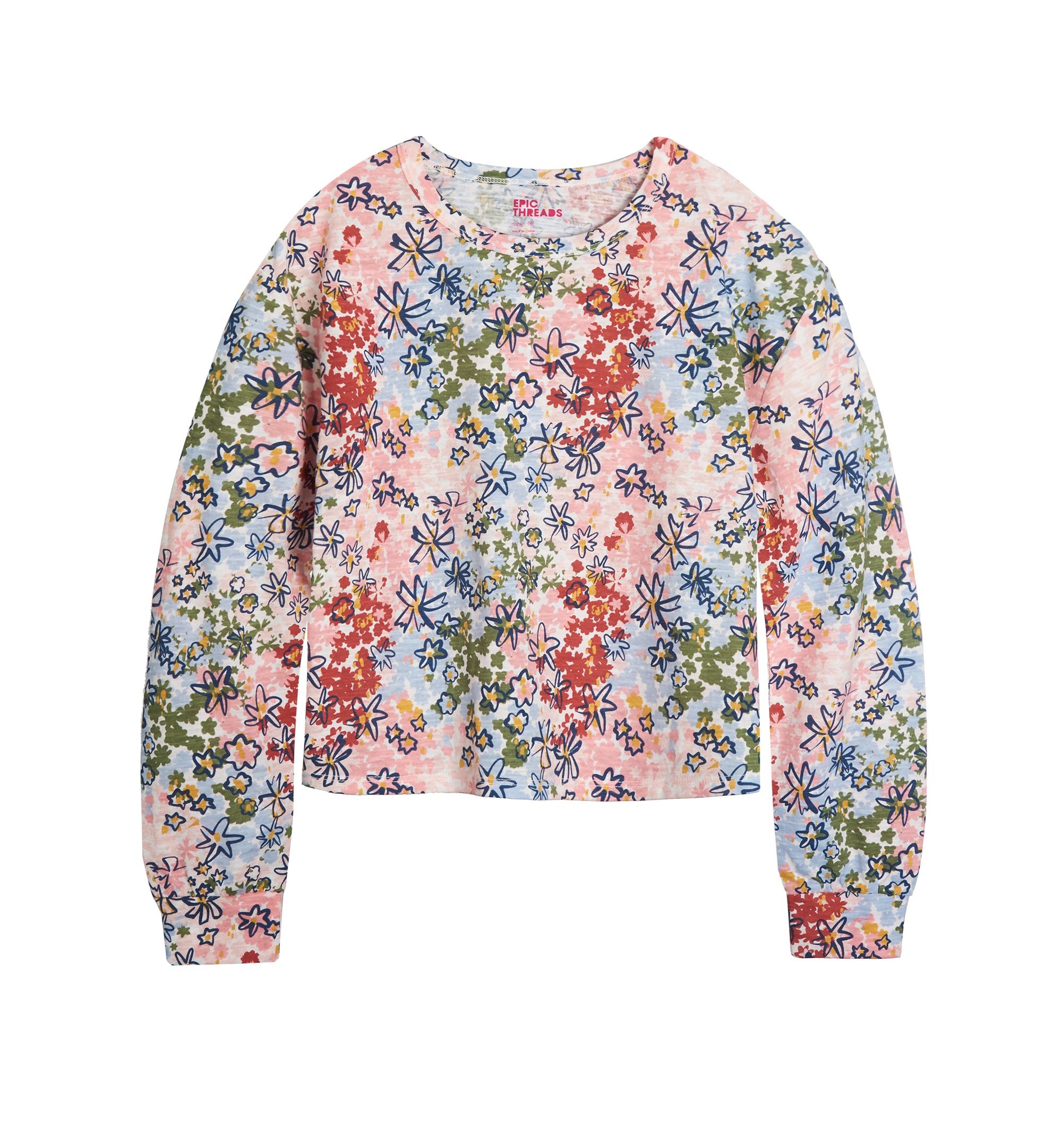 Big Girls Long-Sleeve Graphic T-Modern Shirt
