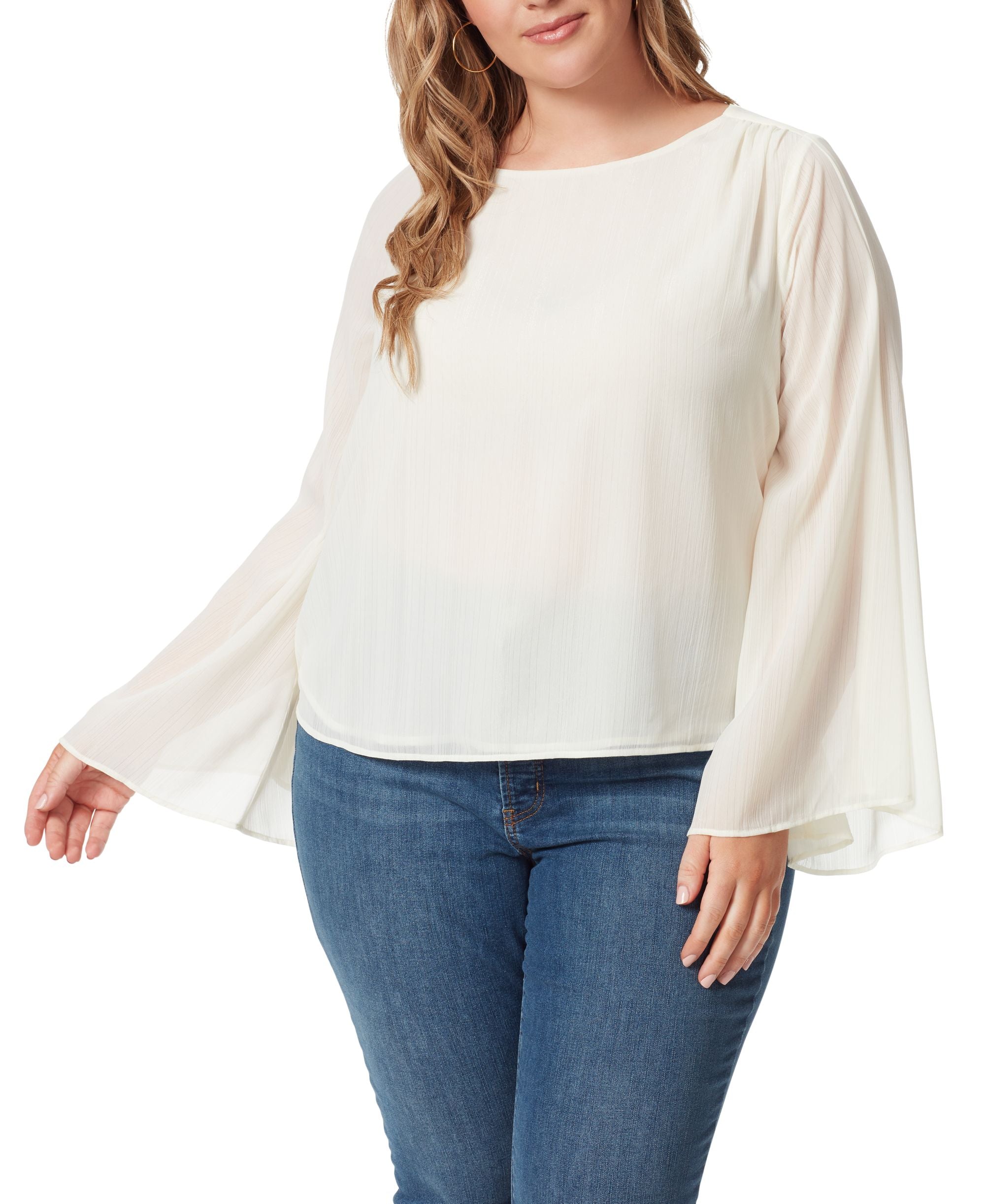 Jessica Simpson Modern Plus Size Monique Trumpet Sleeve Premium Top