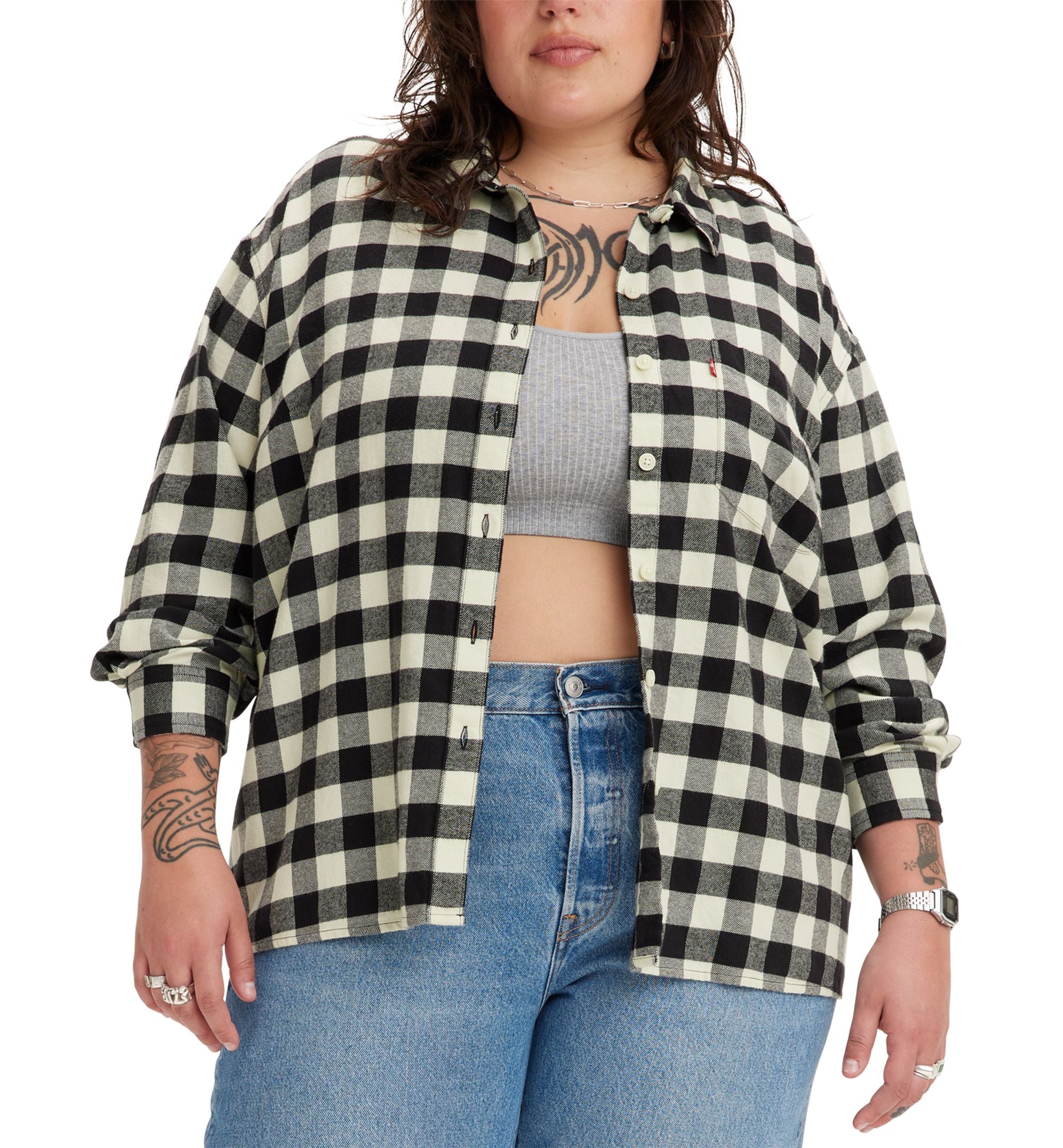 Levis Modern Plus Size Davy Cotton Flannel Modern Shirt